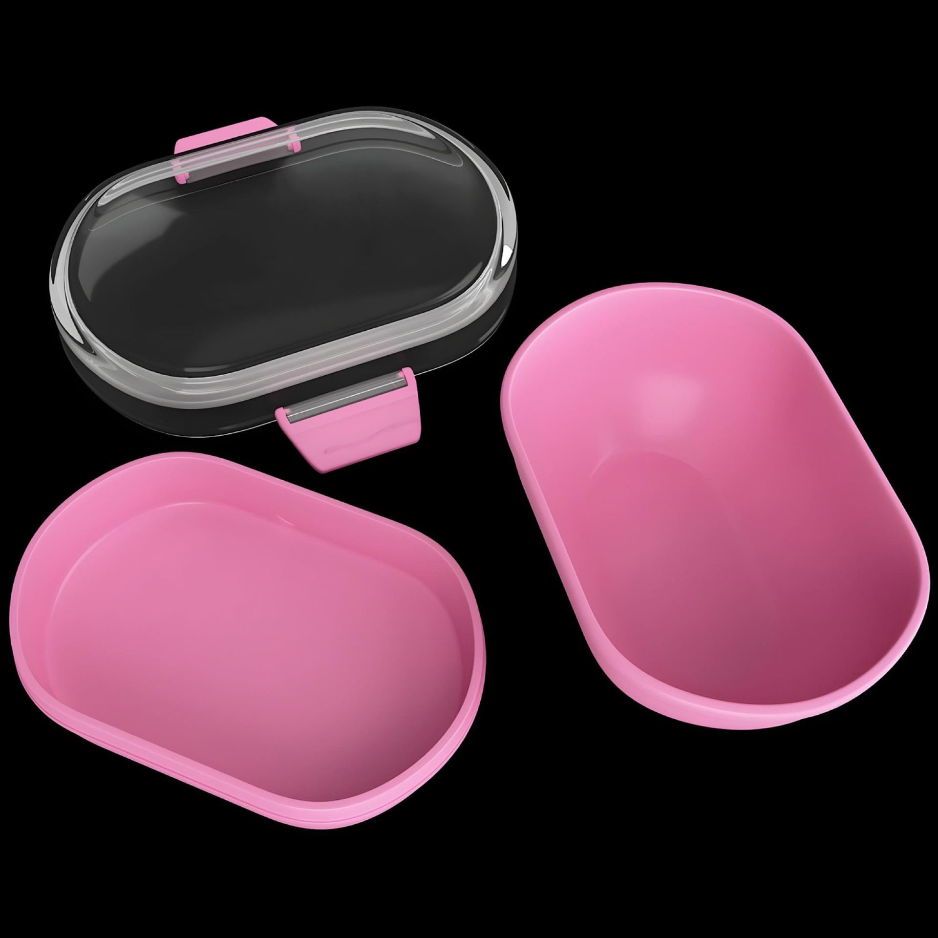 Broodtrommel lunchbox lichtroze ovaal