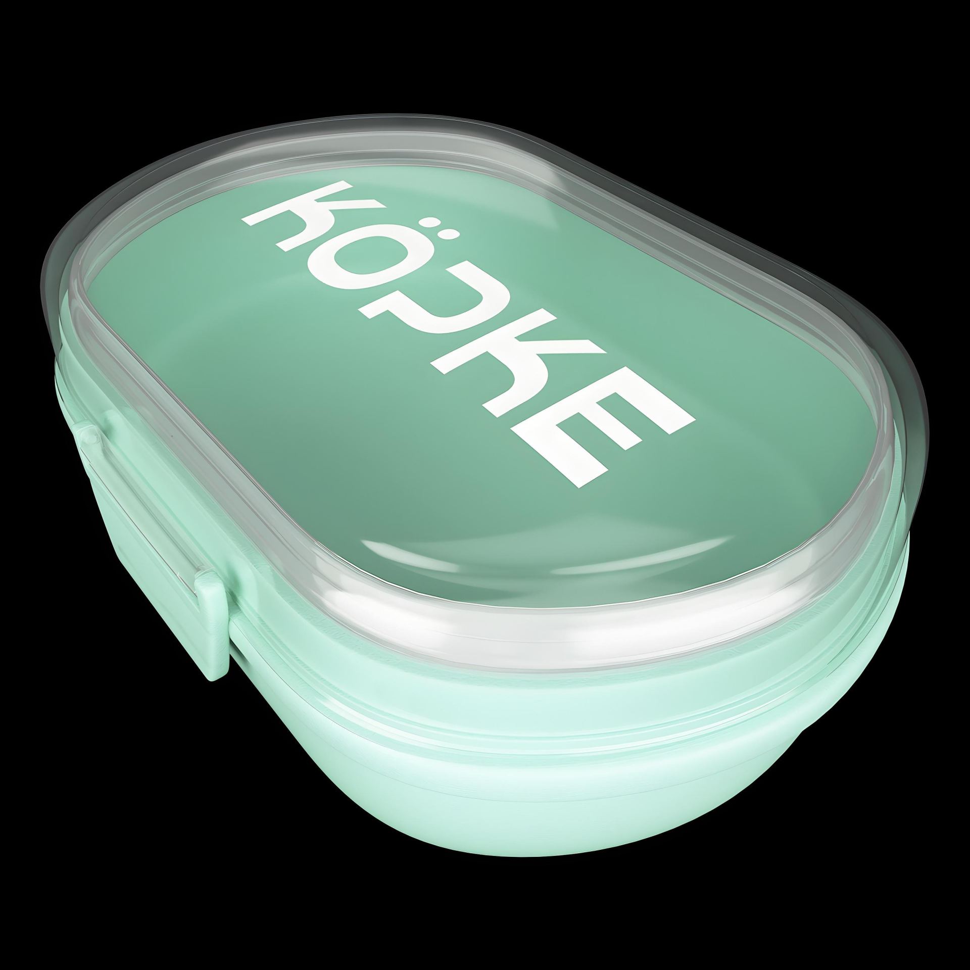Broodtrommel lunchbox ovaal mint tran
