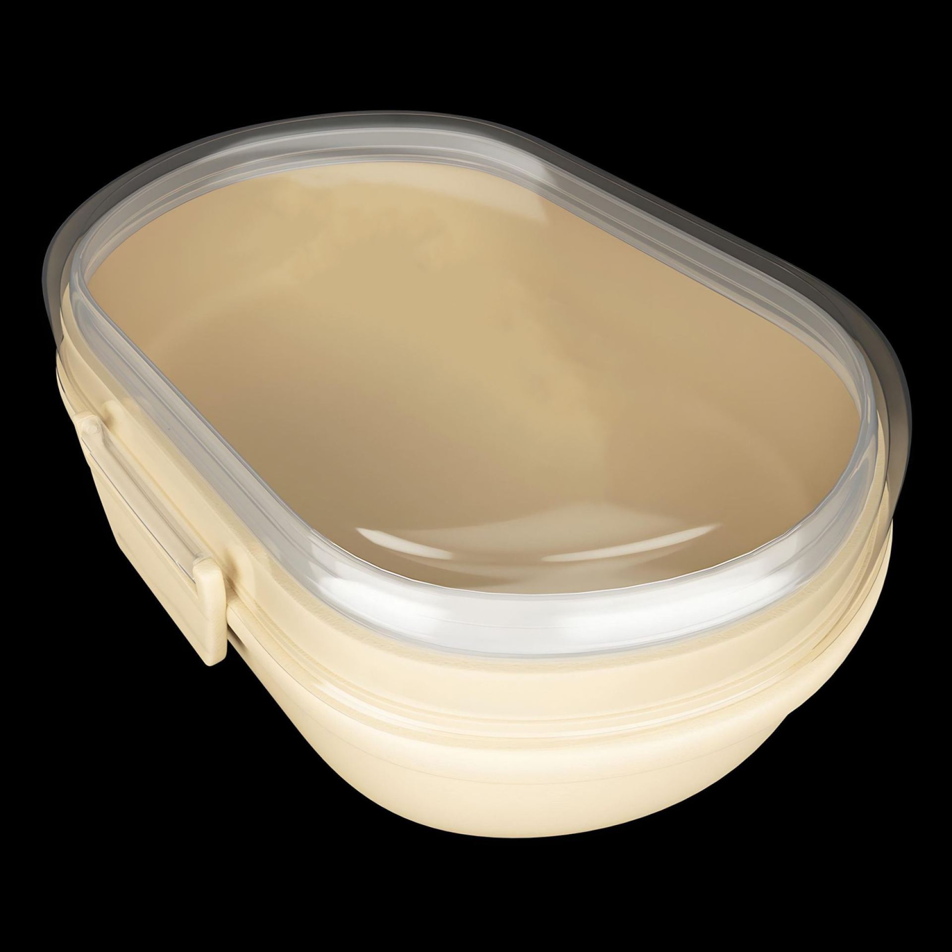 Broodtrommel lunchbox ovaal beige