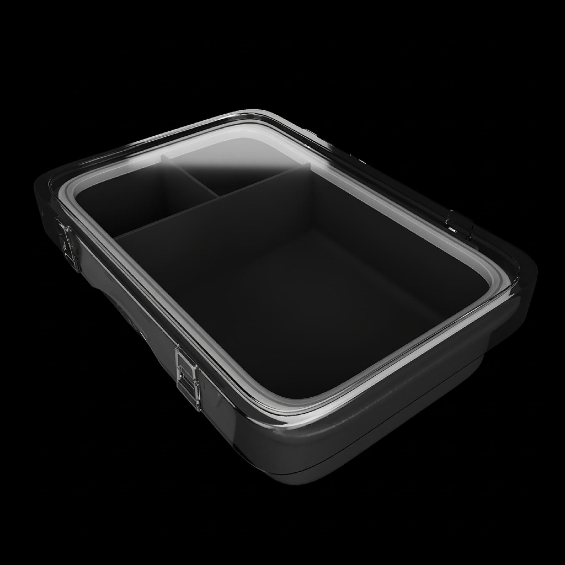 Broodtrommel lunchbox rechthoekig zwart