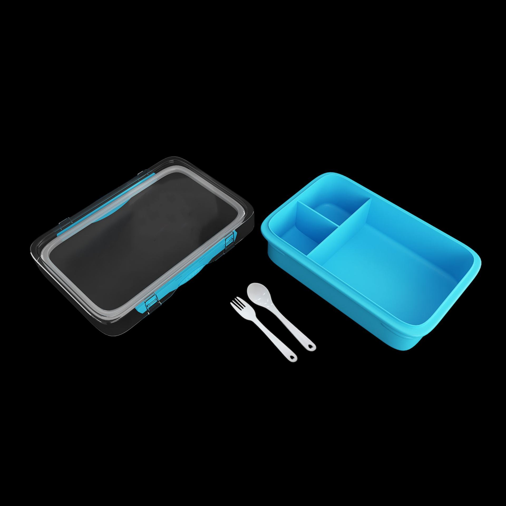Broodtrommel lunchbox lichtblauw rechthoekig