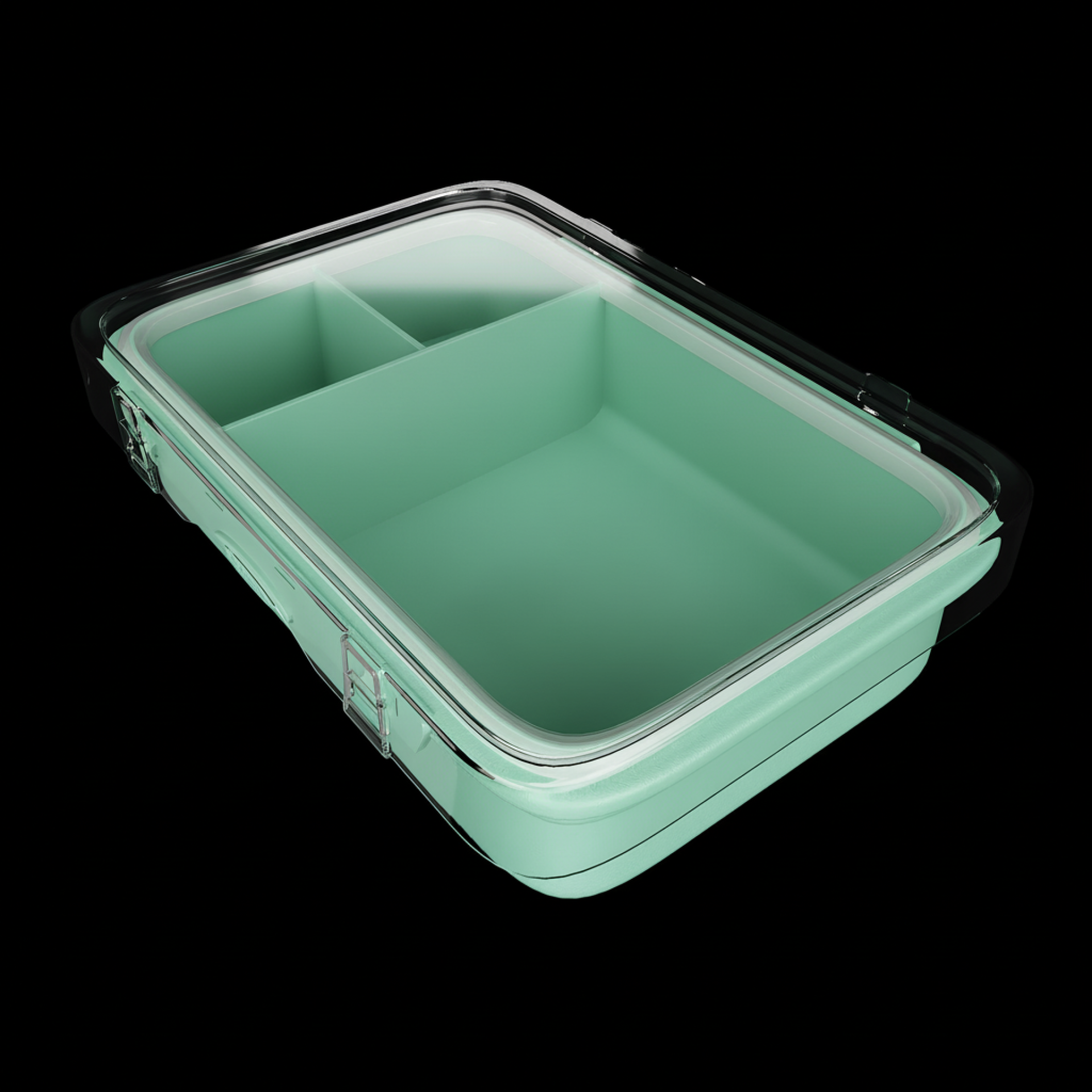 Broodtrommel lunchbox rechthoekig mintgroen