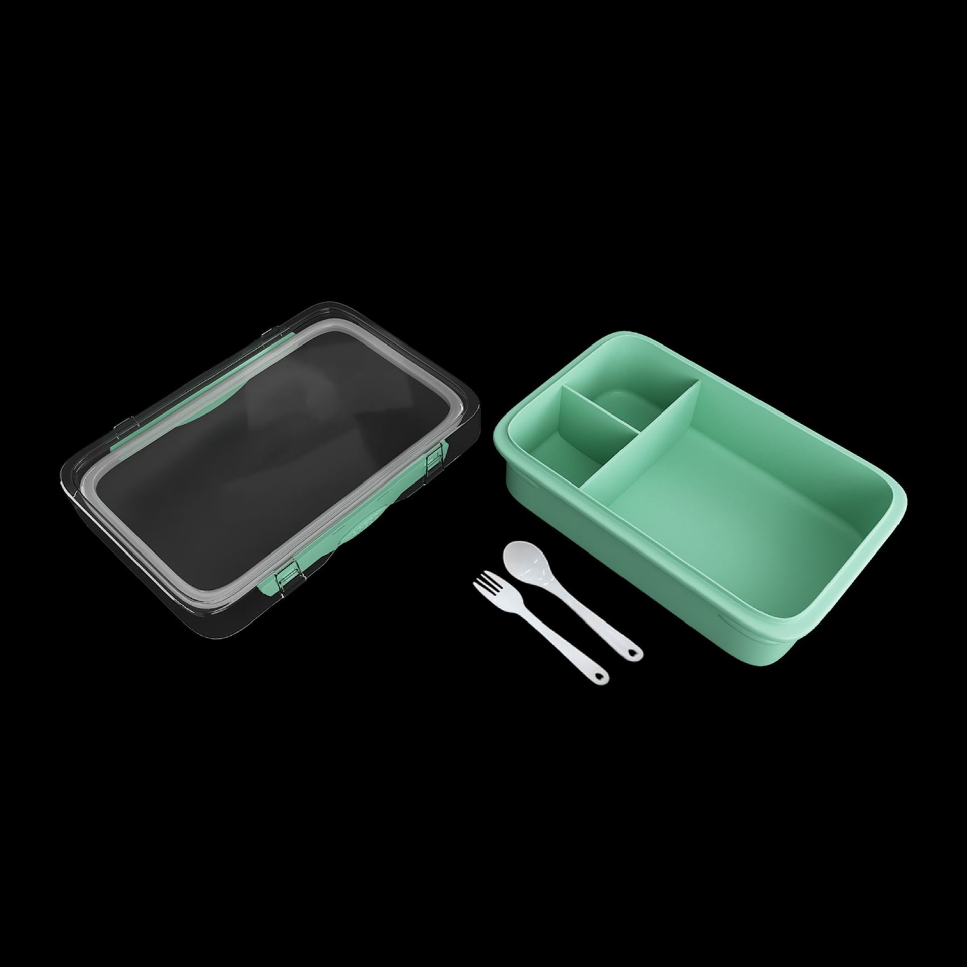 Broodtrommel lunchbox  mintgroen rechthoekig