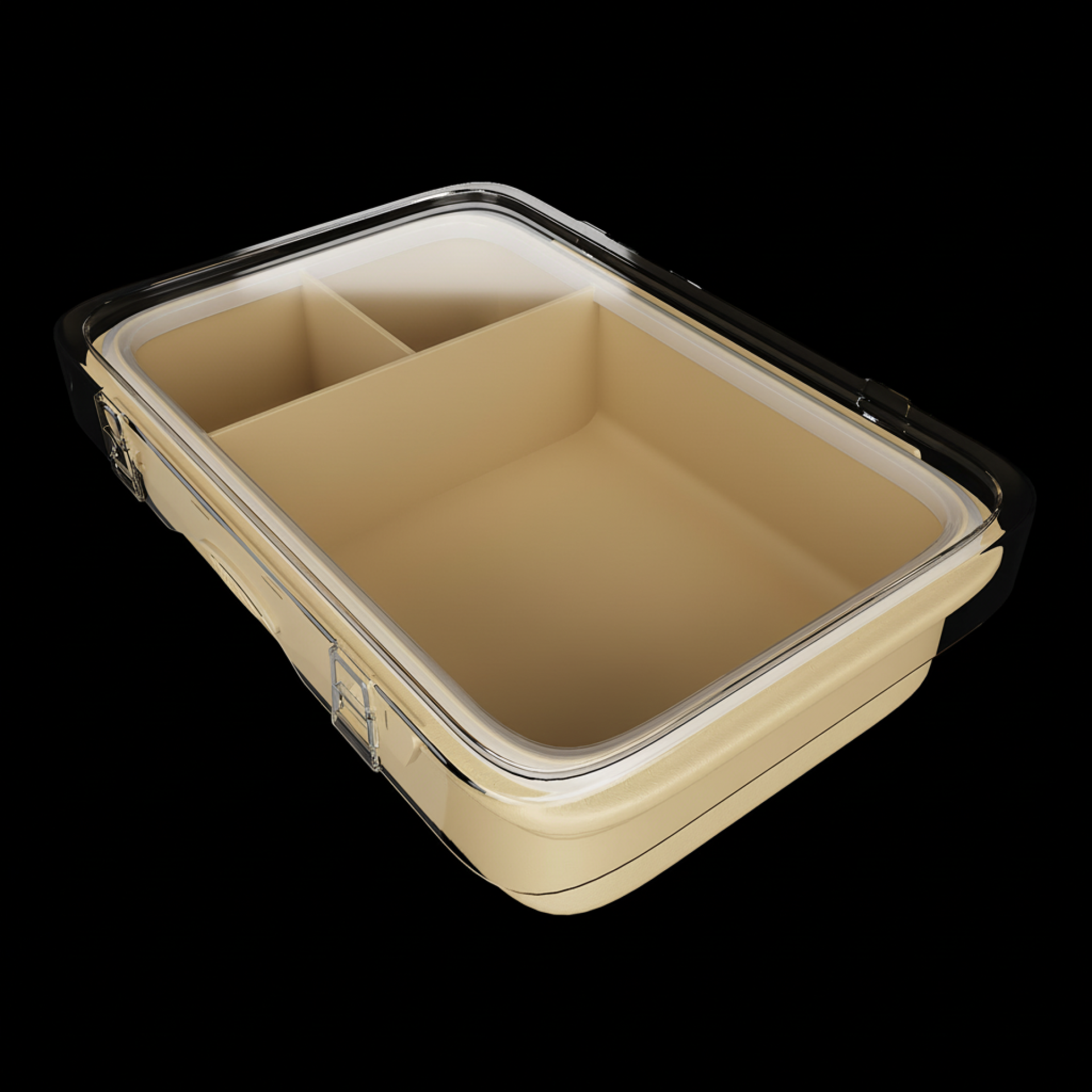 Broodtrommel lunchbox rechthoekig beige
