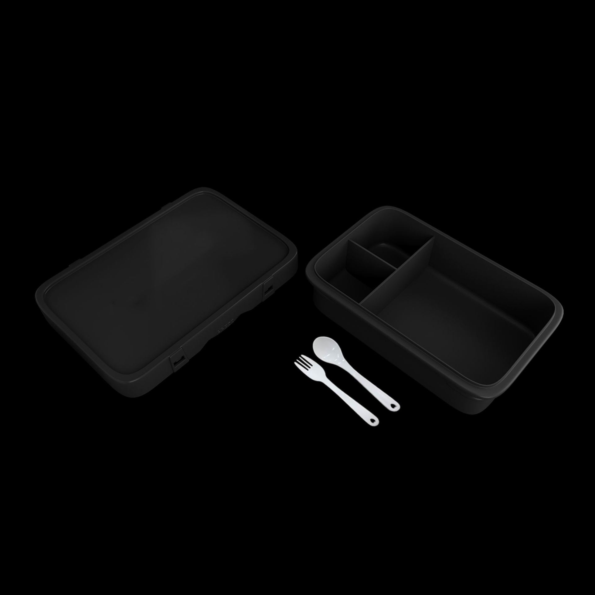 Broodtrommel lunchbox zwart rechthoekig