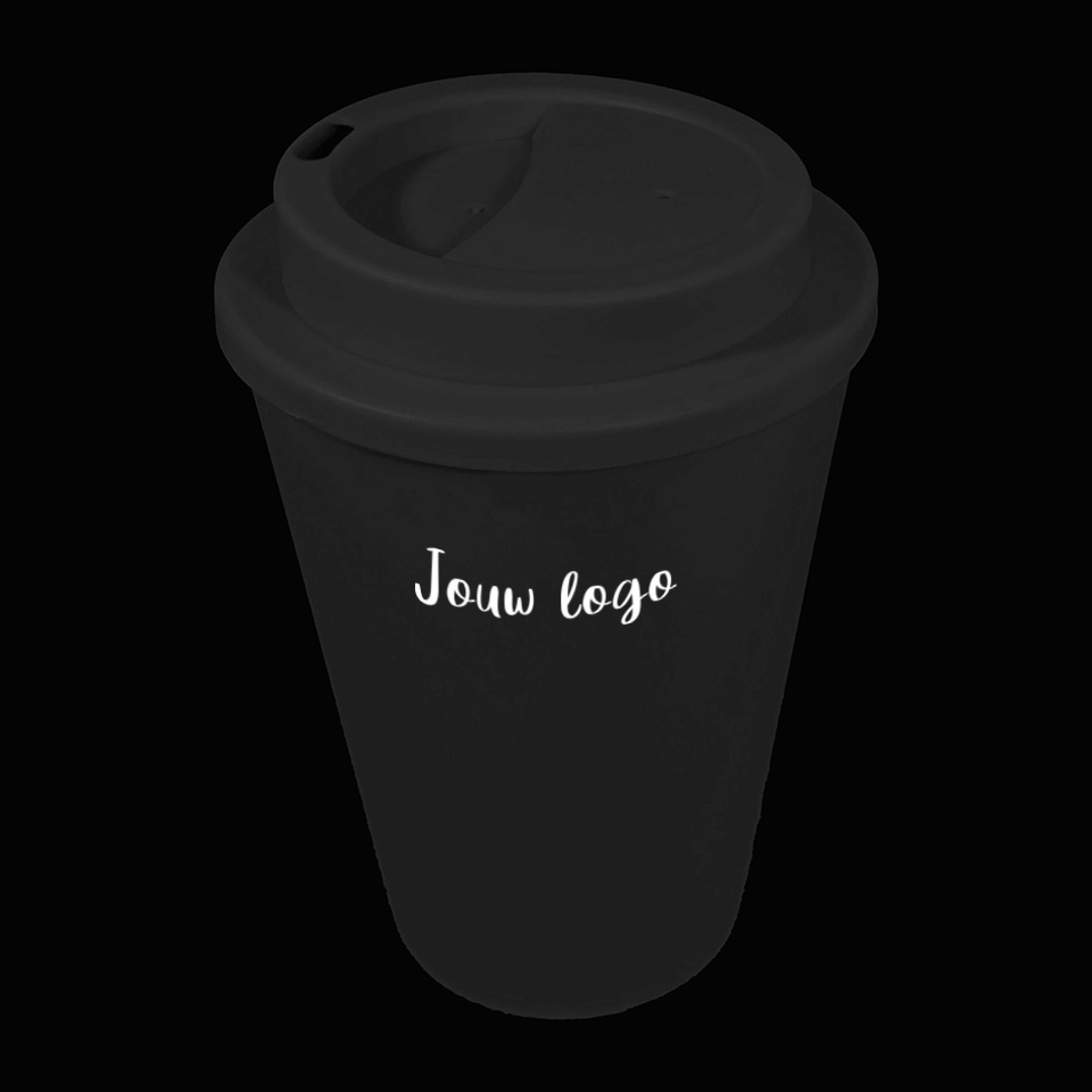 Koffiebeker to go zwart bedrukken 35cl