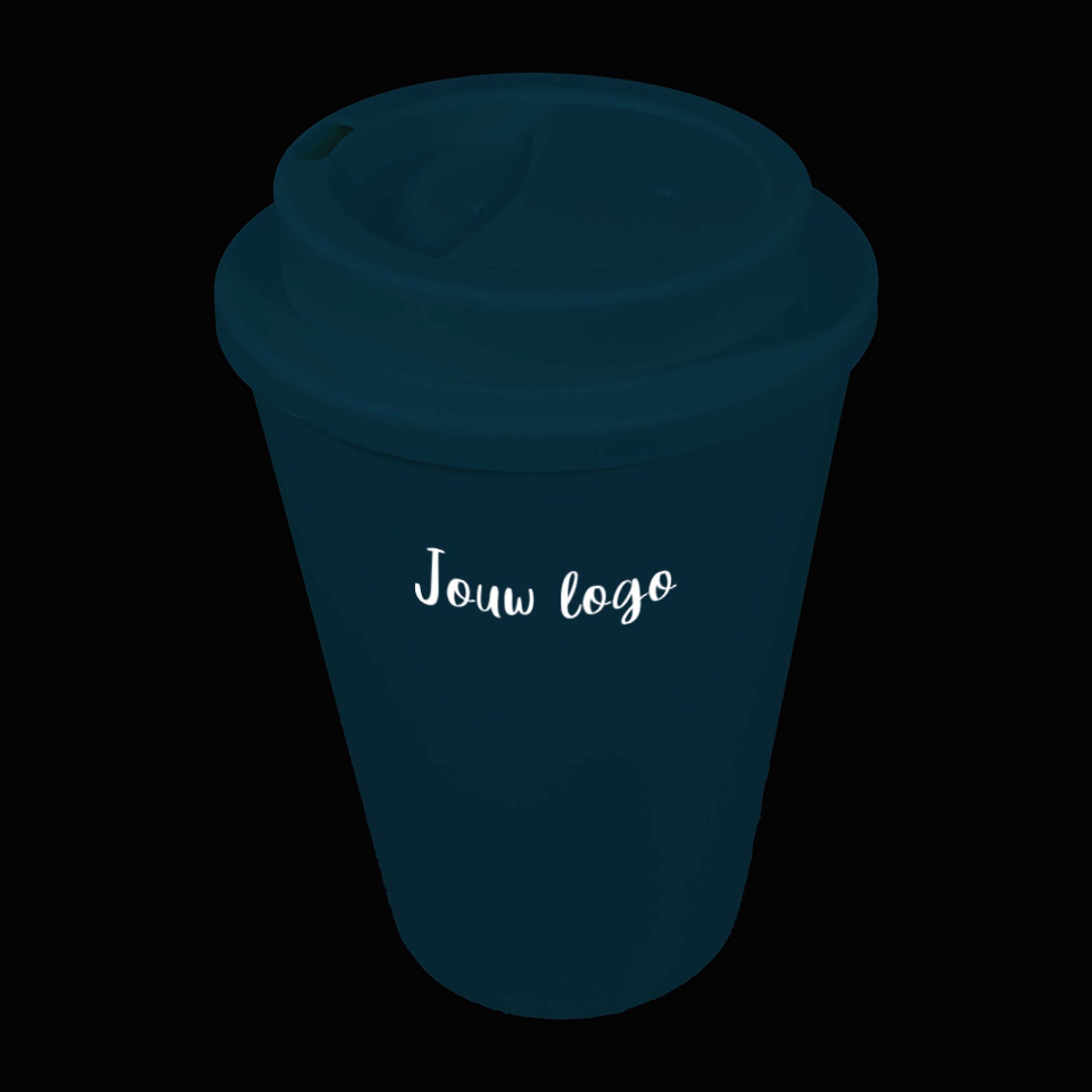 Koffiebeker to go blauw 35cl bedrukken