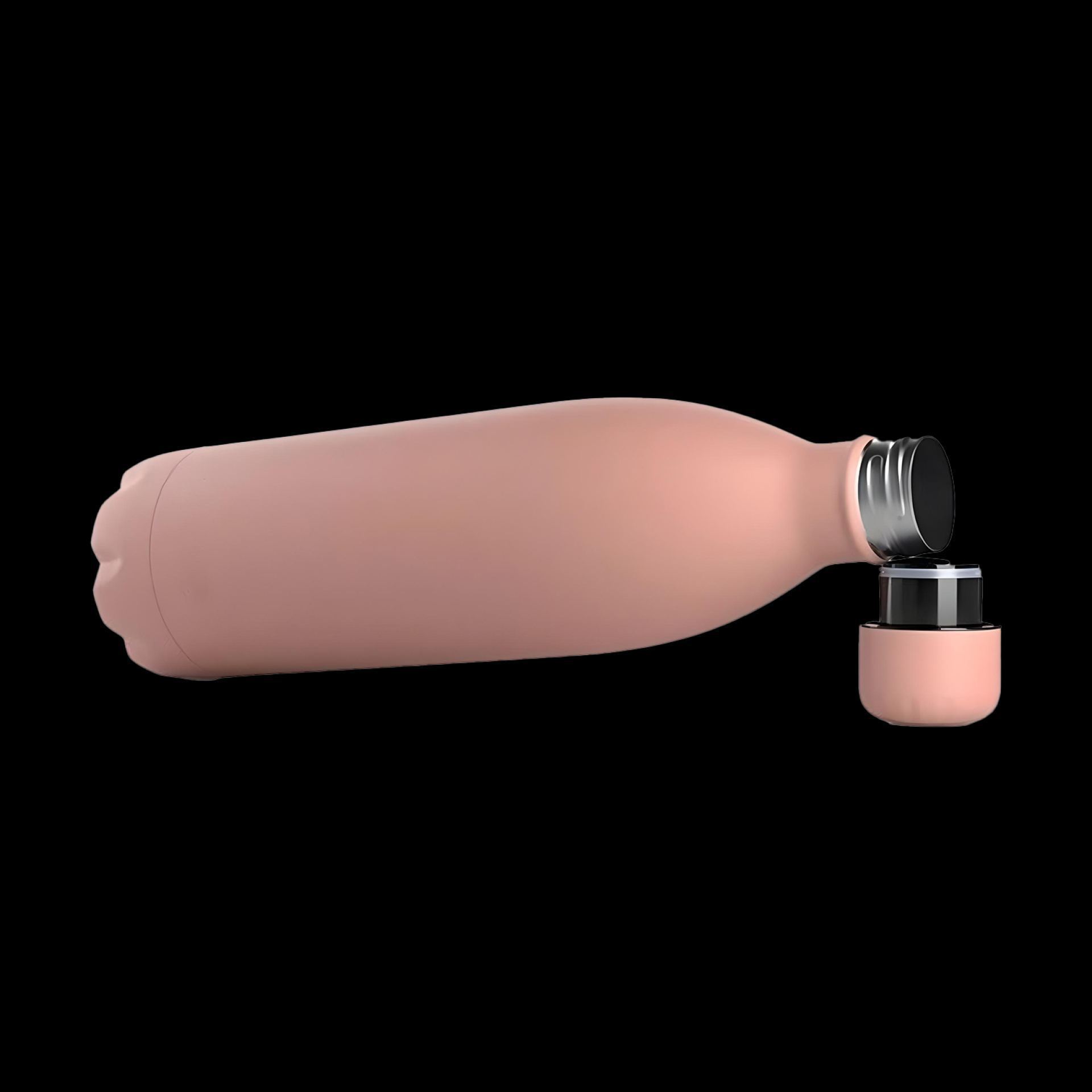 RVS drinkfles 75cl lichtroze open