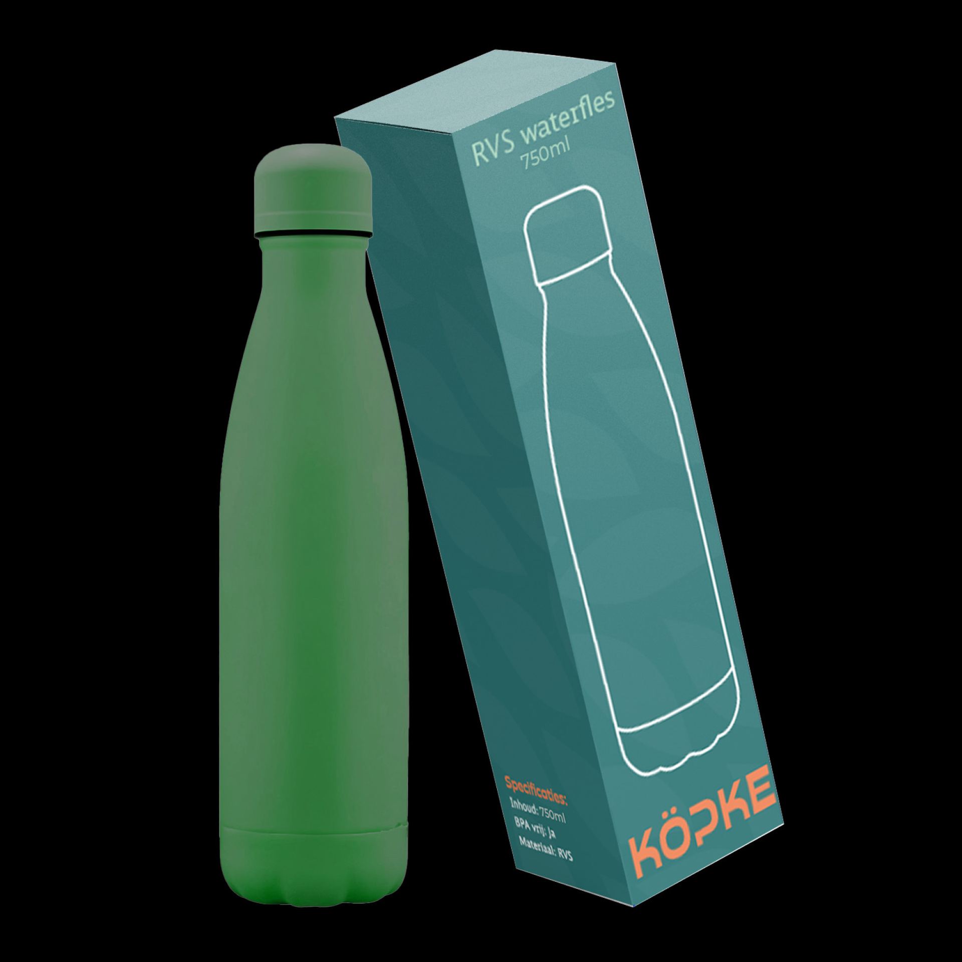 RVS waterfles 75cl donkergroen goedkoop