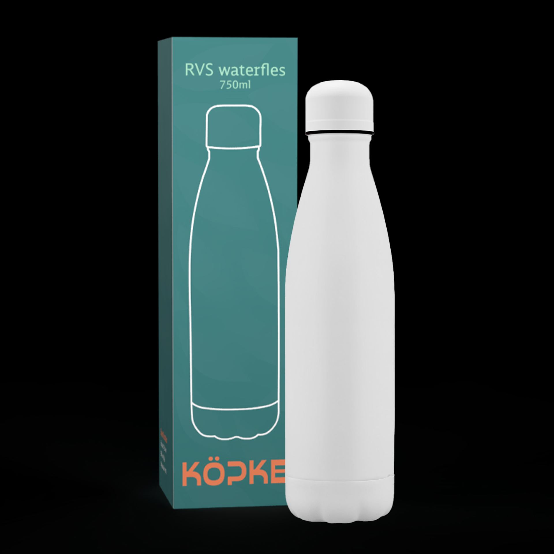 RVS drinkfles 75cl wit doos