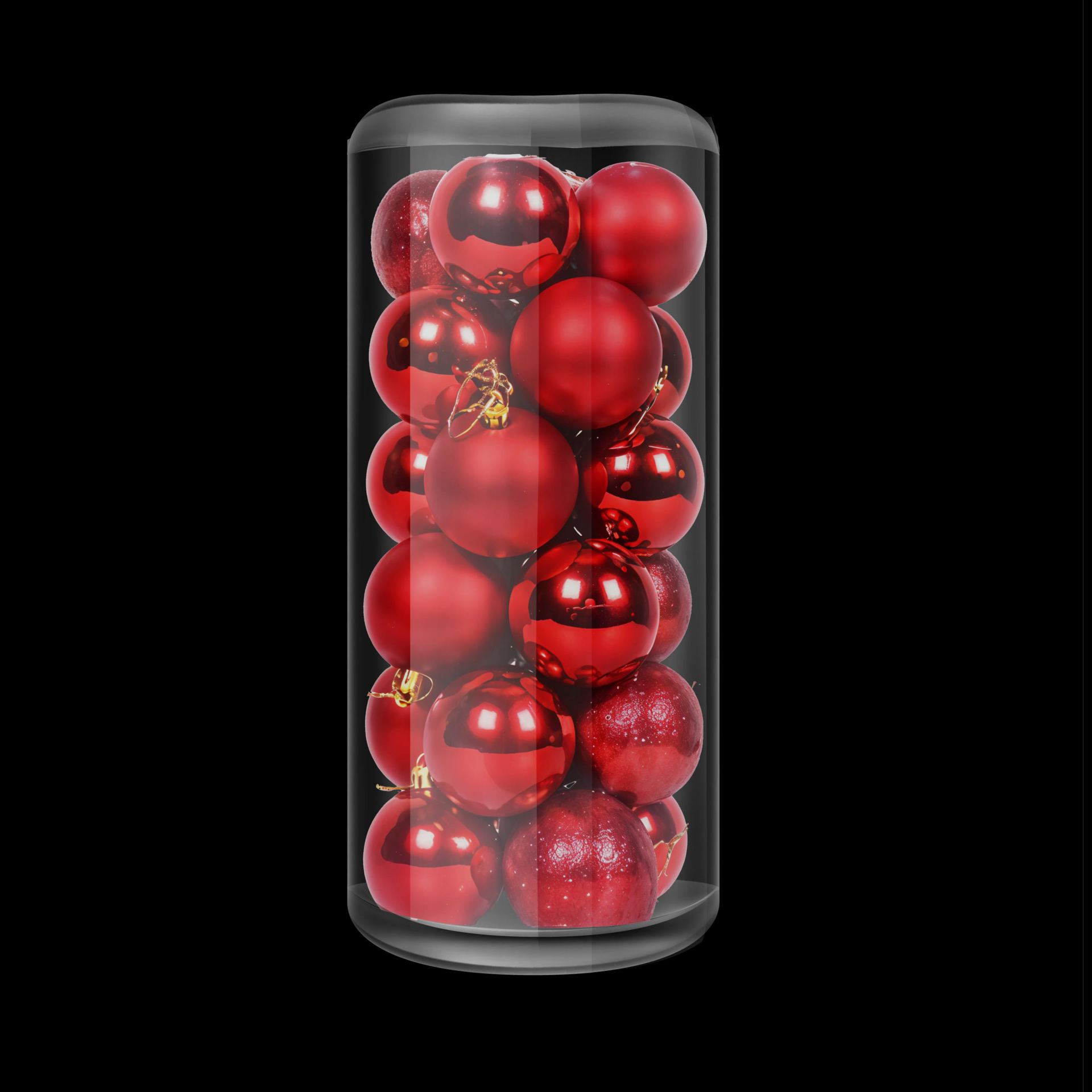 Kunststof kerstballen 8cm rood 24 stuks