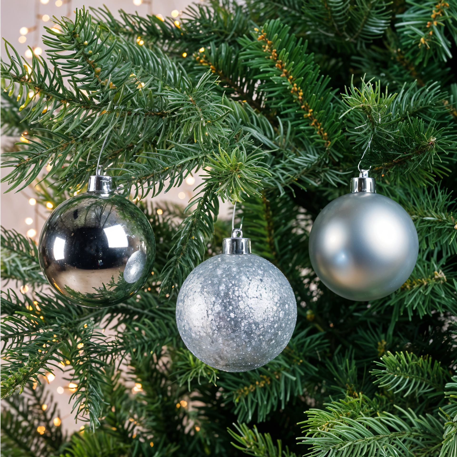 Kunststof kerstballen 8cm zilver bestellen