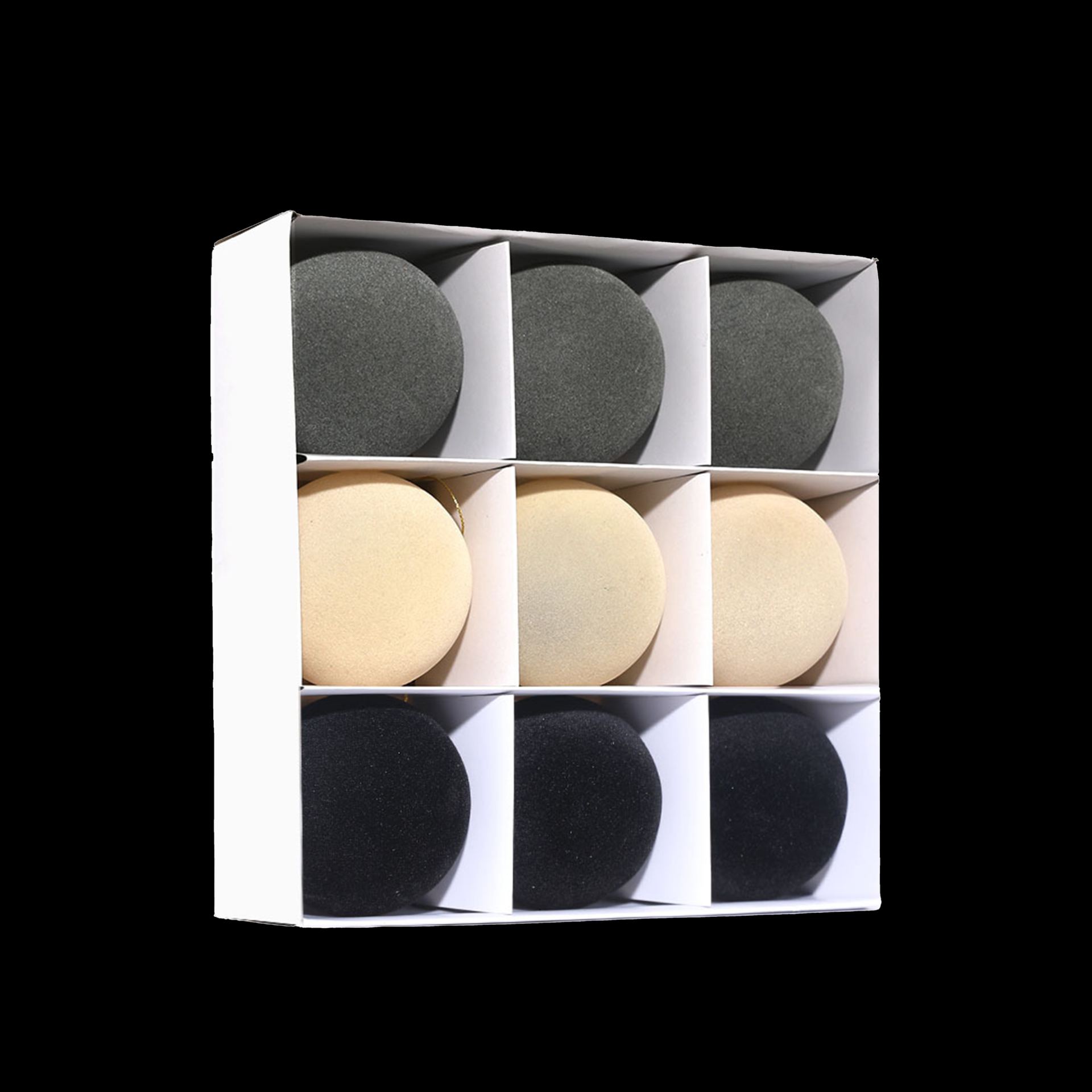 Velvet kerstballen 8cm grijs beige zwart
