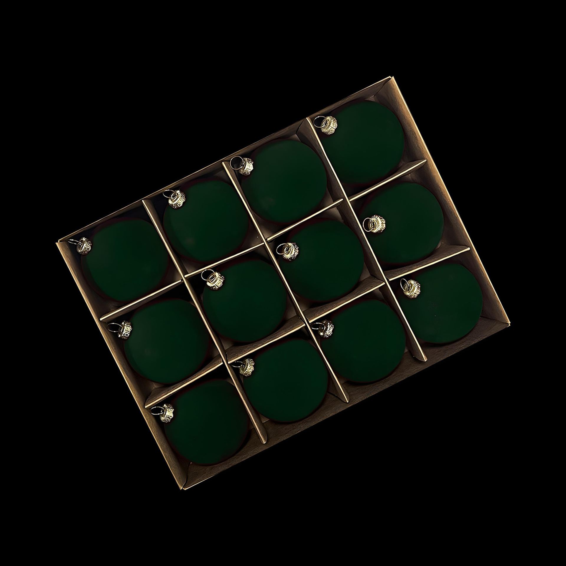Velvet kerstballen 6cm donkergroen 12 stuks