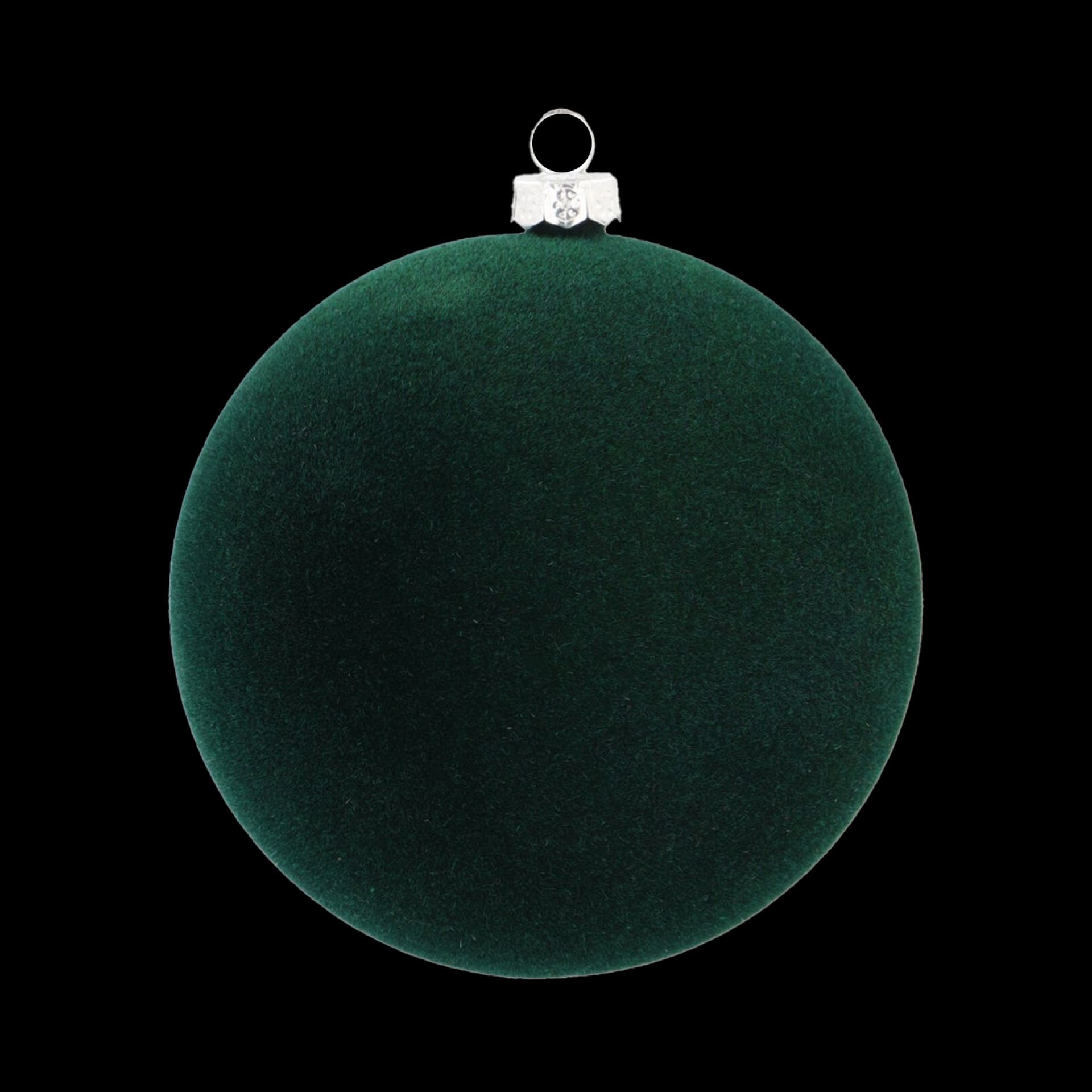 Velvet kerstballen 6cm donkergroen