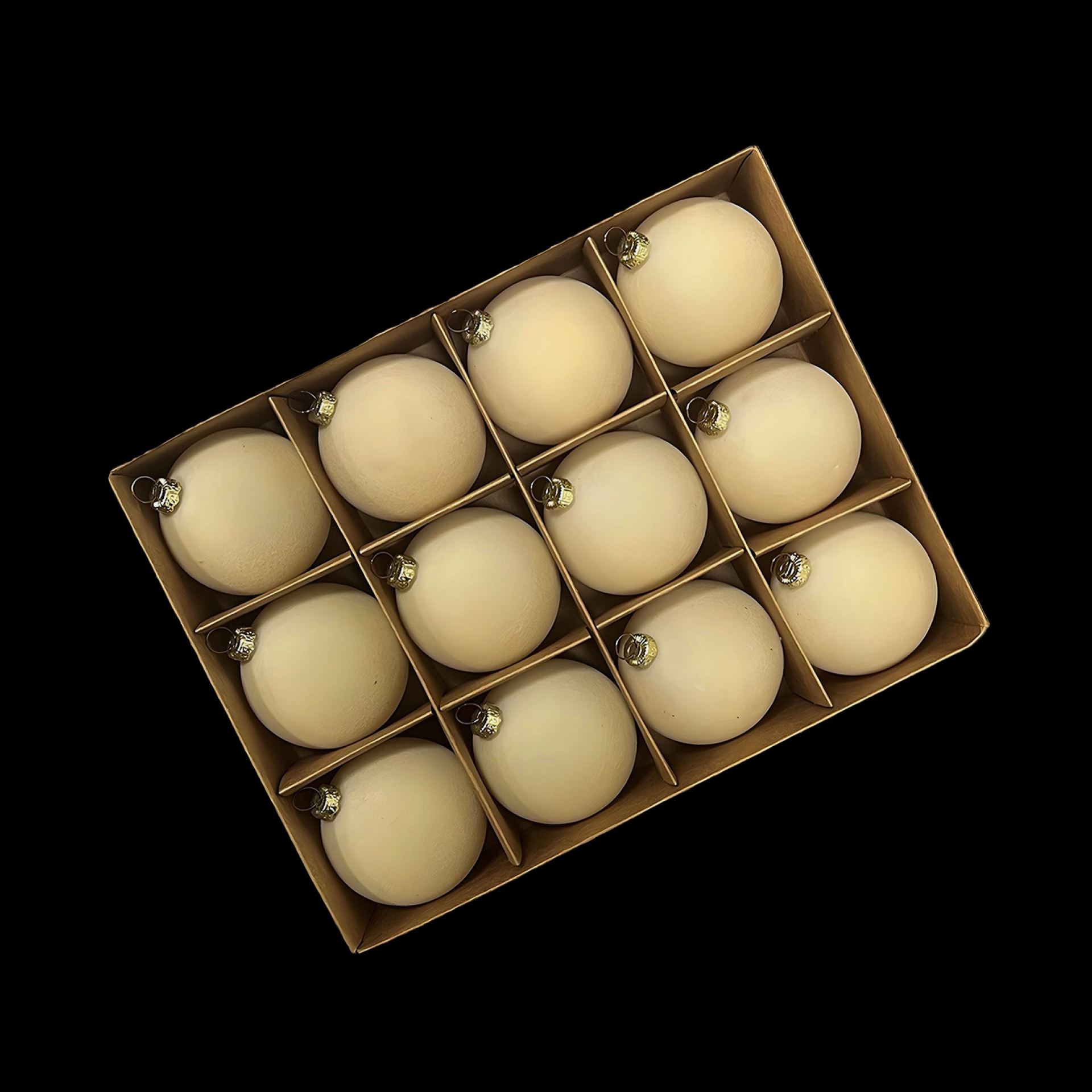 Velvet kerstballen 6cm beige 12 stuks kopen