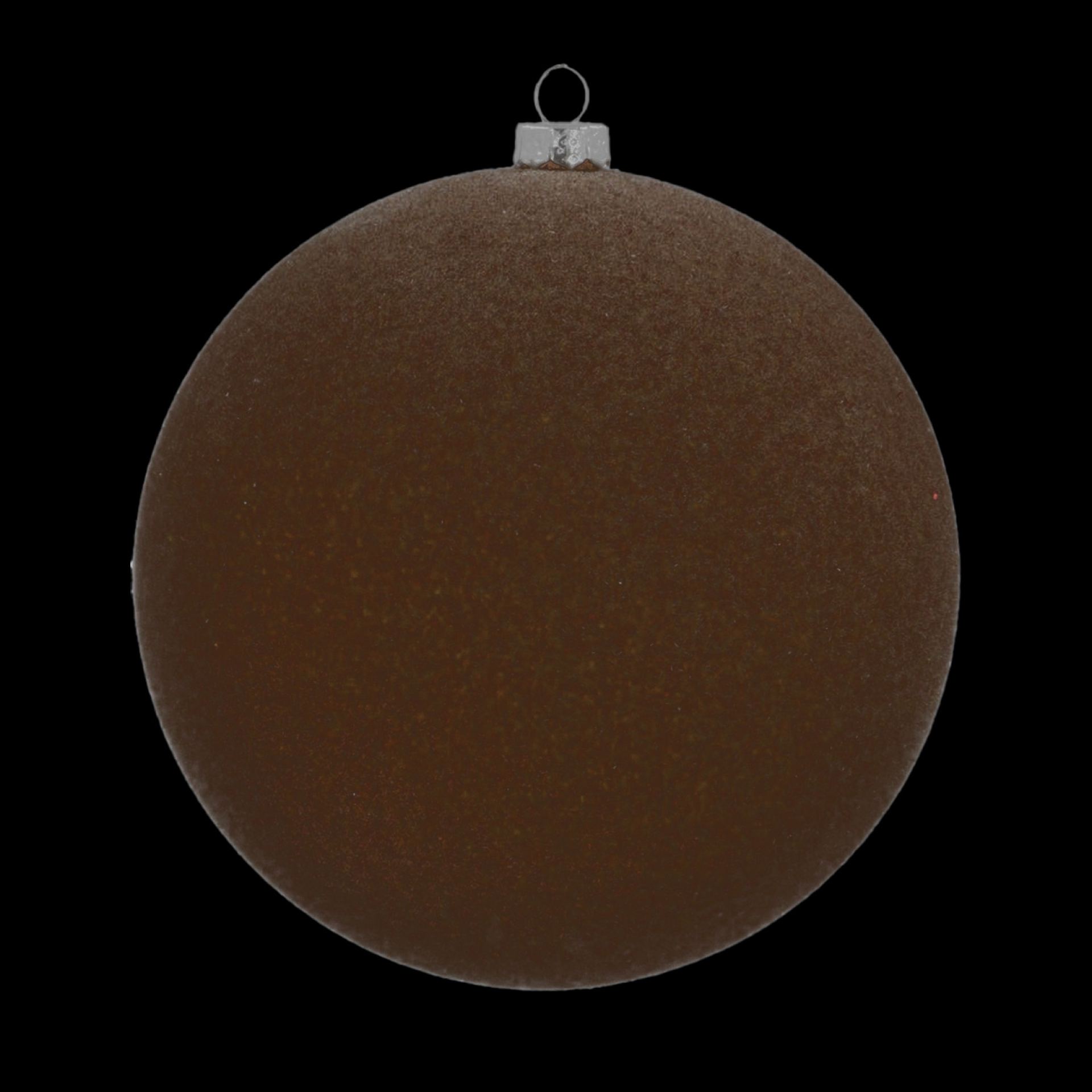 Velvet kerstballen 6cm donkerbruin