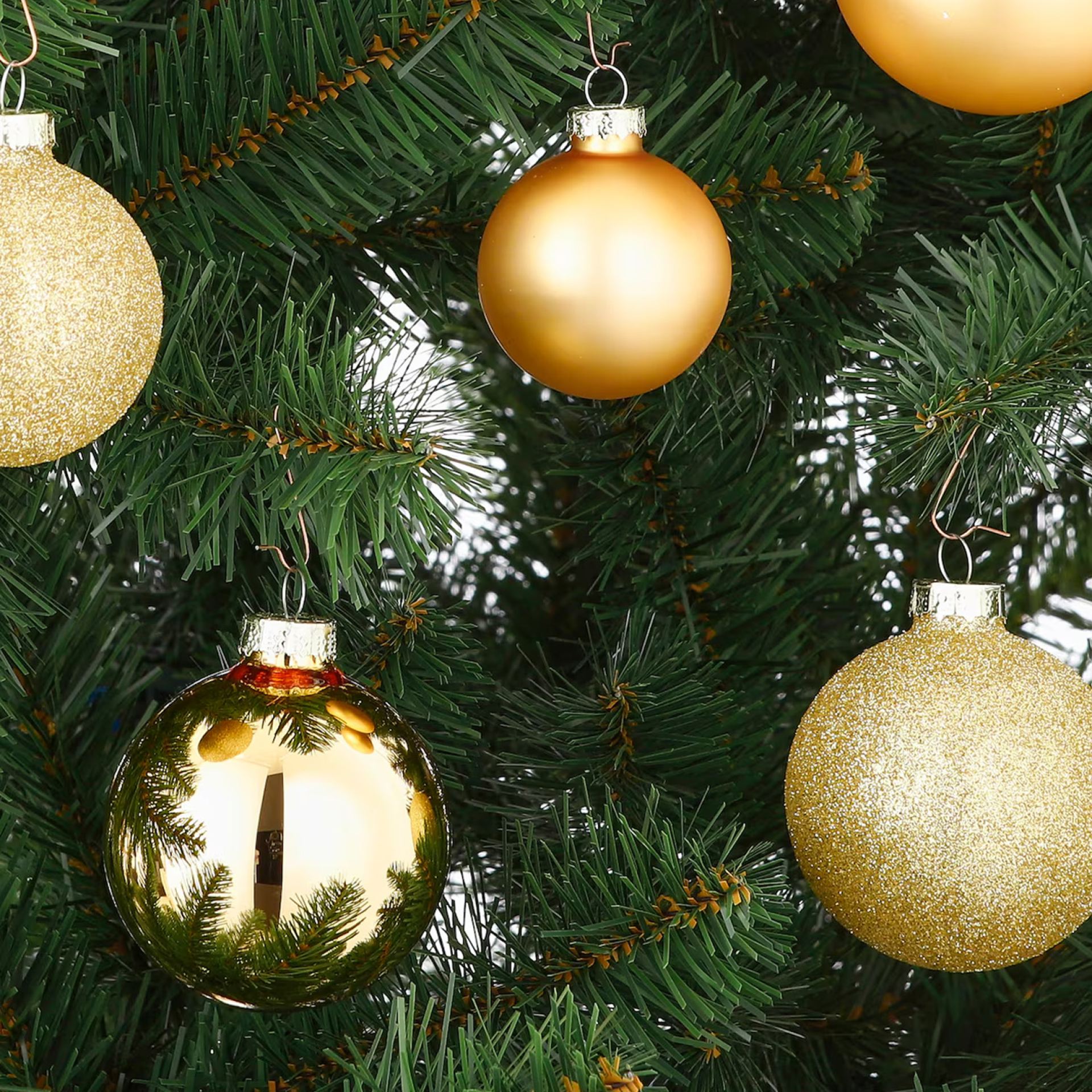 Kunststof kerstballen 8cm goud goedkoop