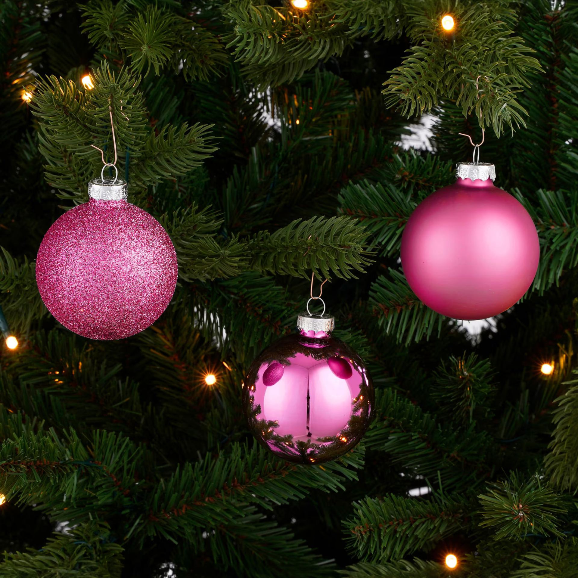 Kunststof kerstballen 8cm roze goedkoop