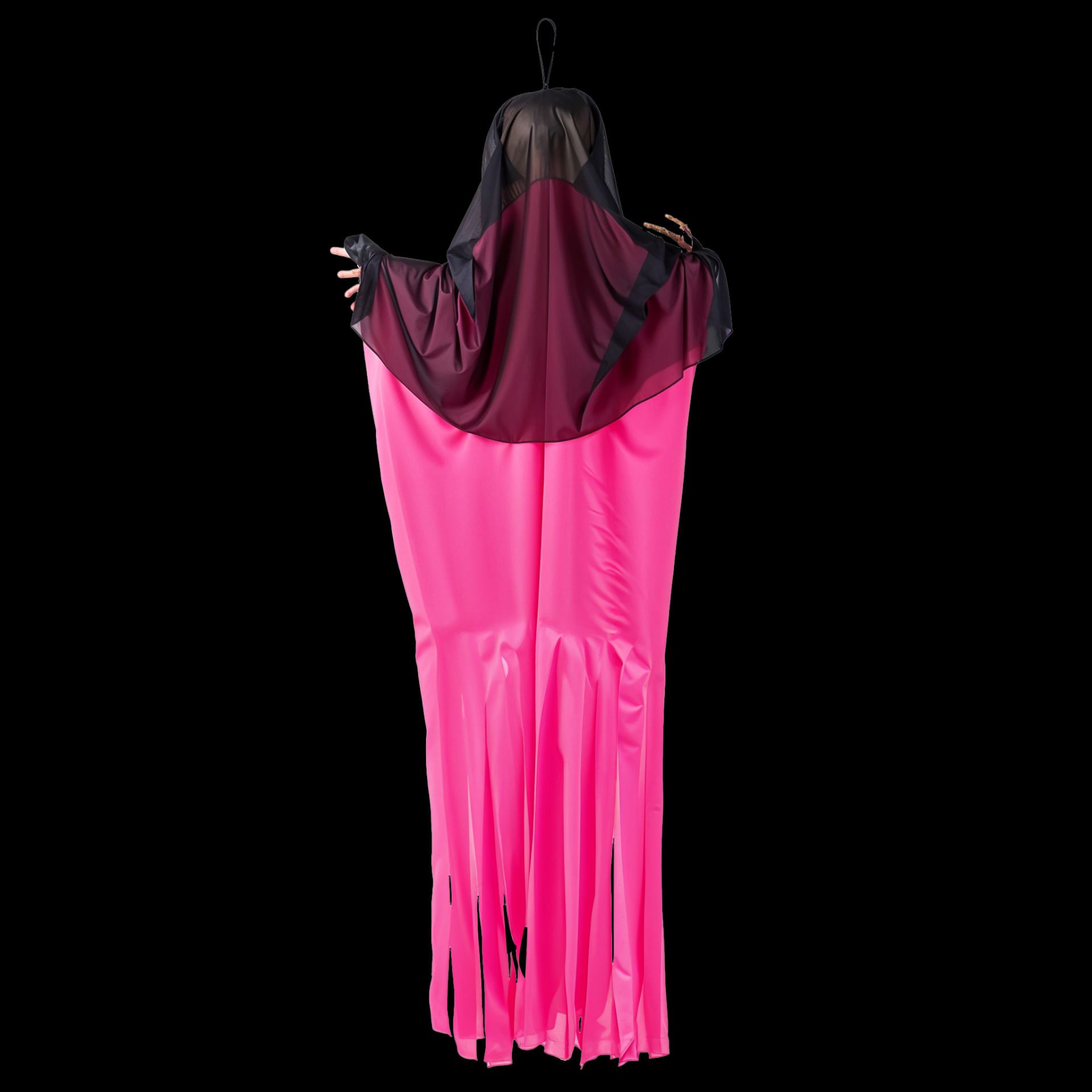 Halloween hangdecoratie schedelspook roze 90cm