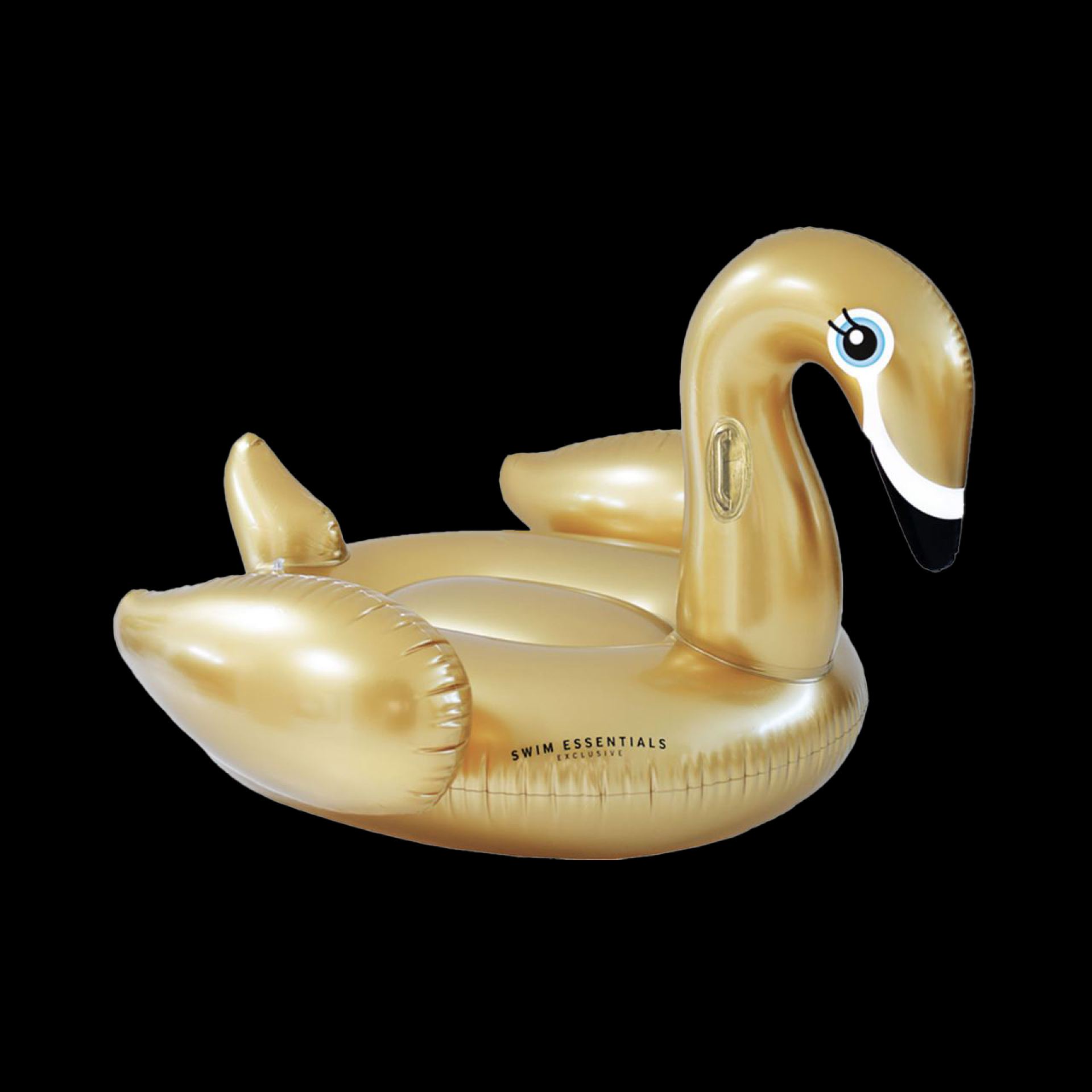 Opblaas zwaan ride-on goud