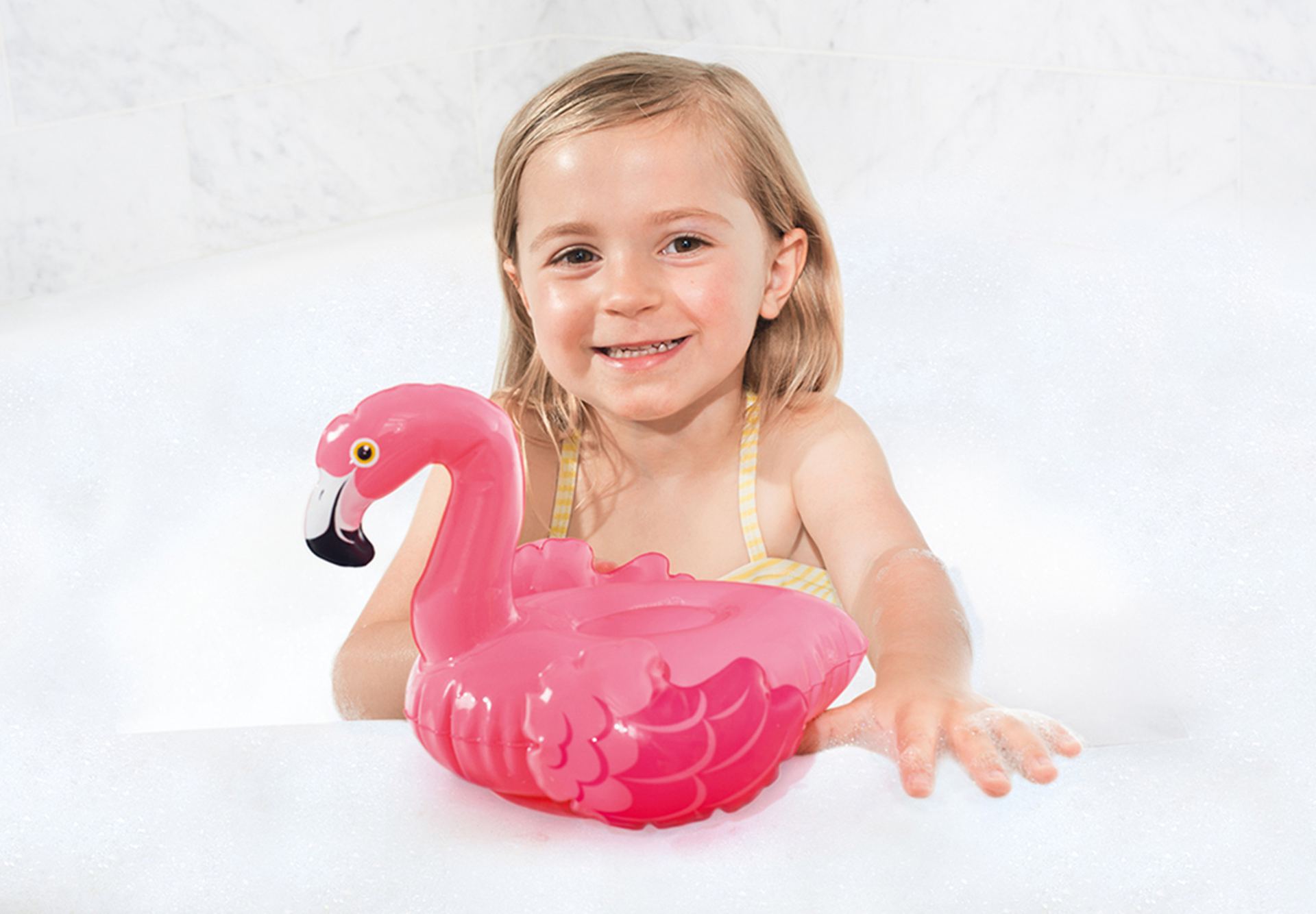 Opblaas flamingo klein 25x23cm kopen