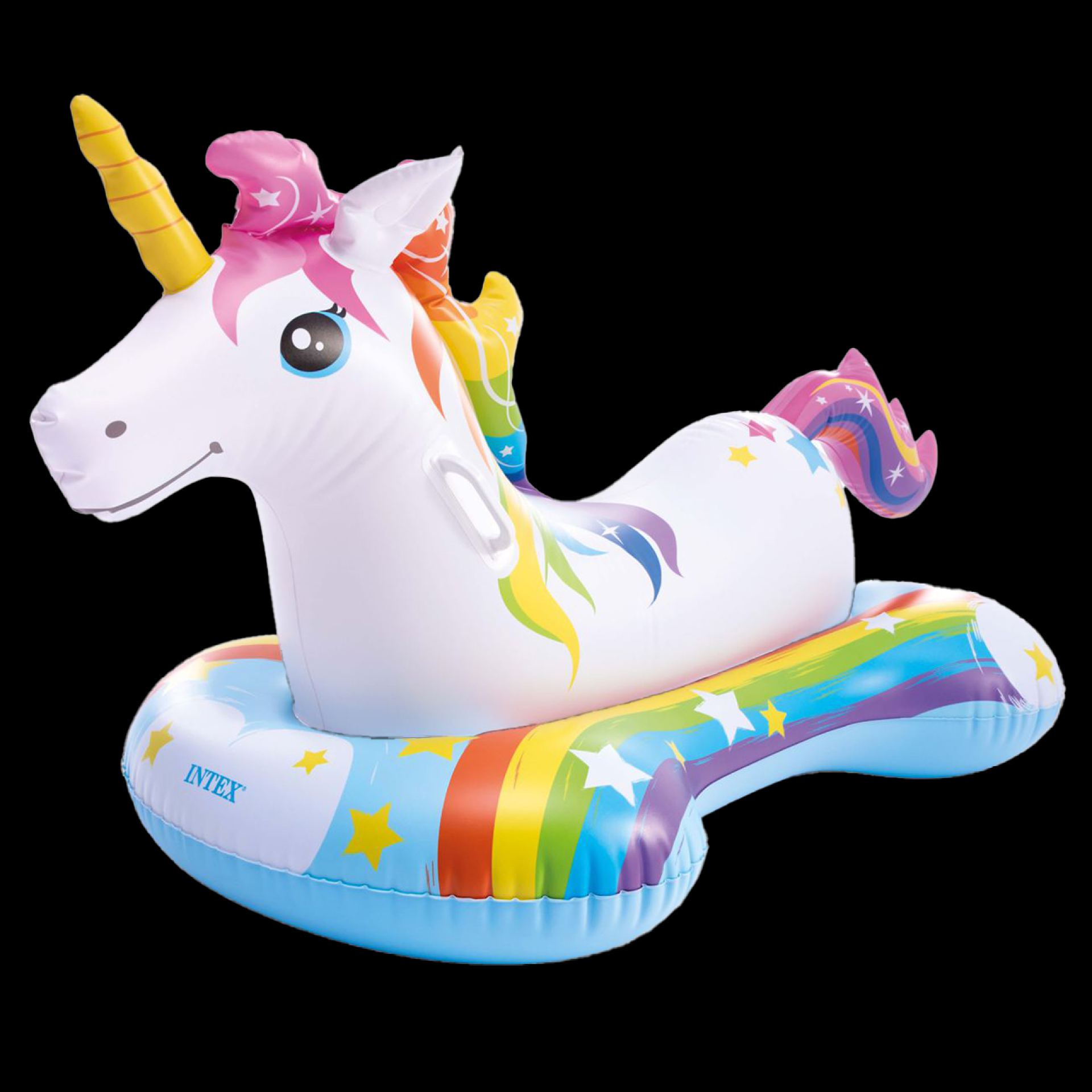 Opblaas unicorn ride-on magical
