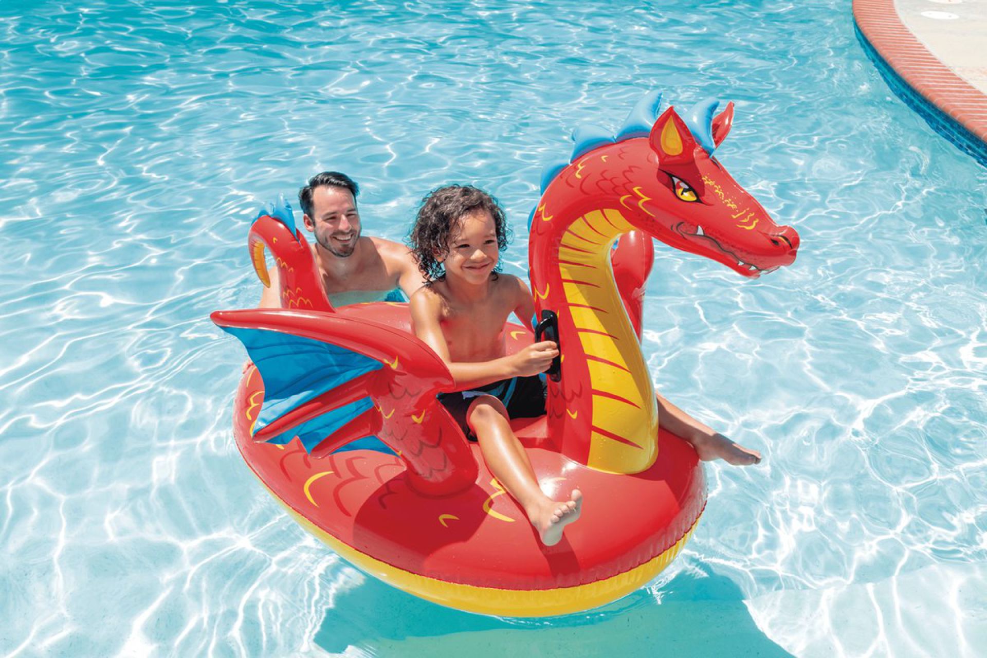 Opblaas dragon ride-on mystical bestellen
