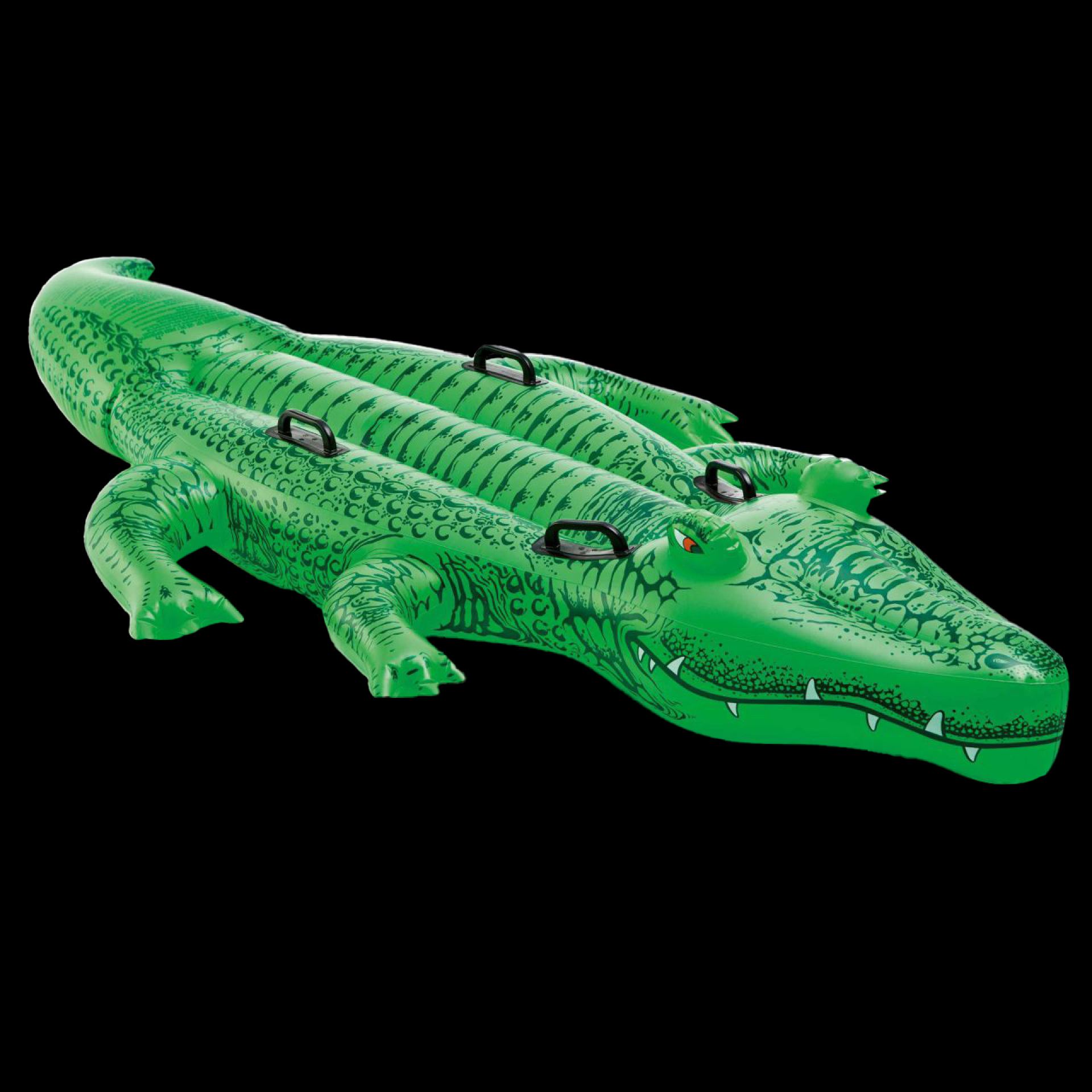 Opblaas krokodil ride-on groot 203x114cm