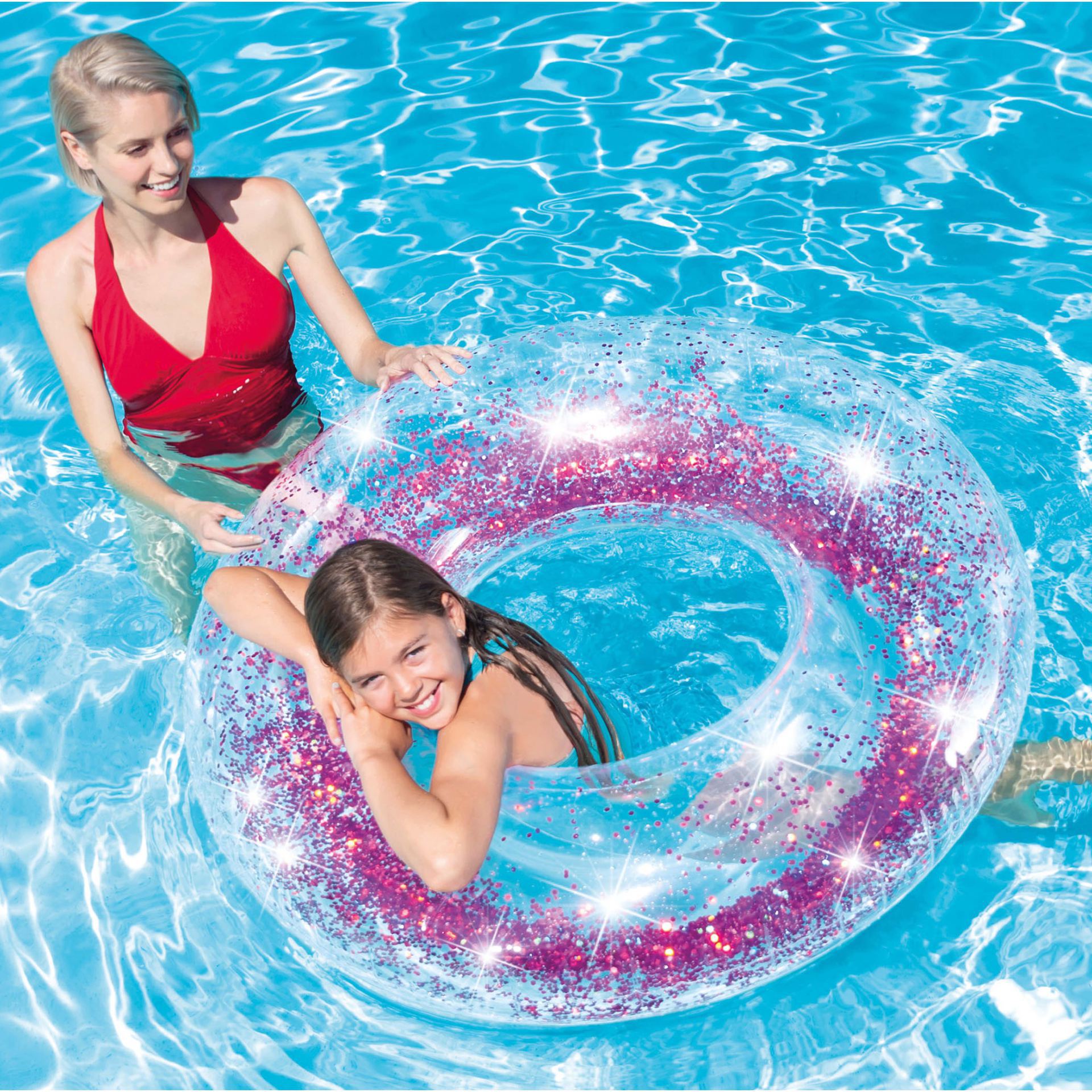 Zwemband sparkling glitter roze 119cm kopen