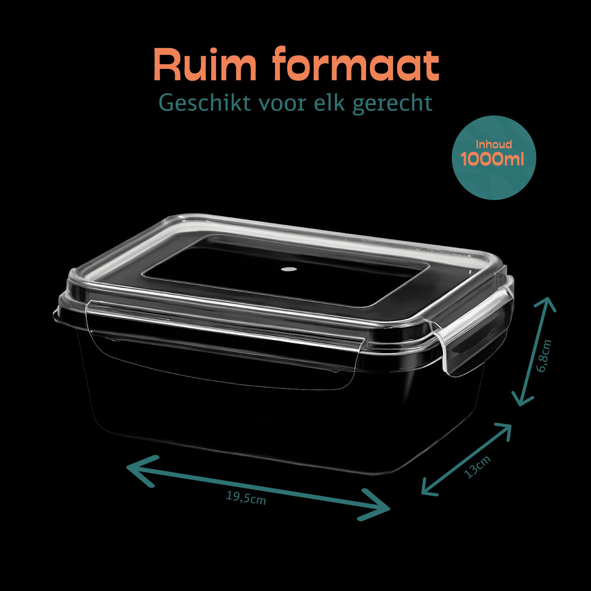 Vershoudbakjes rechthoek 1000ml online
