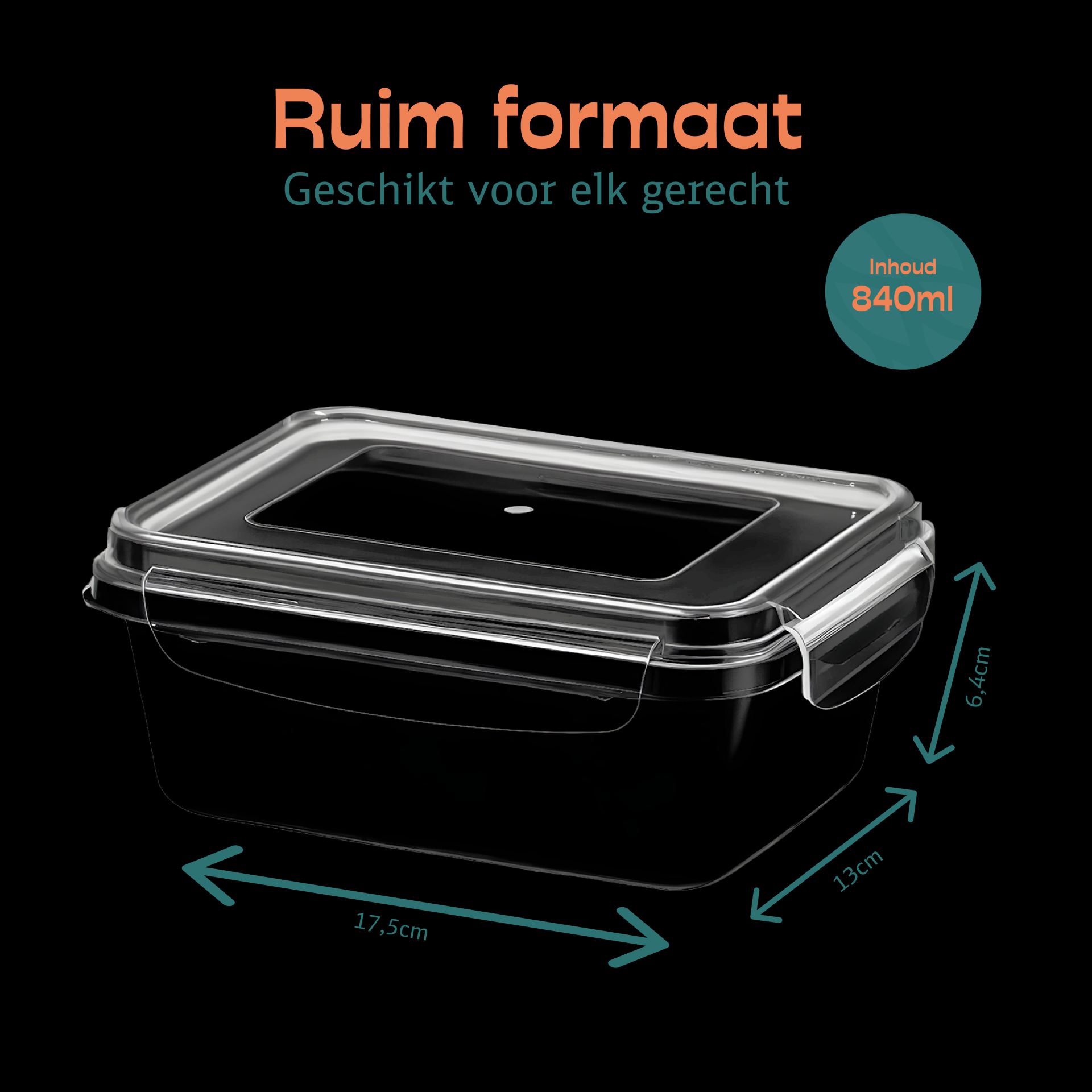 Vershoudbakjes rechthoek 840ml online