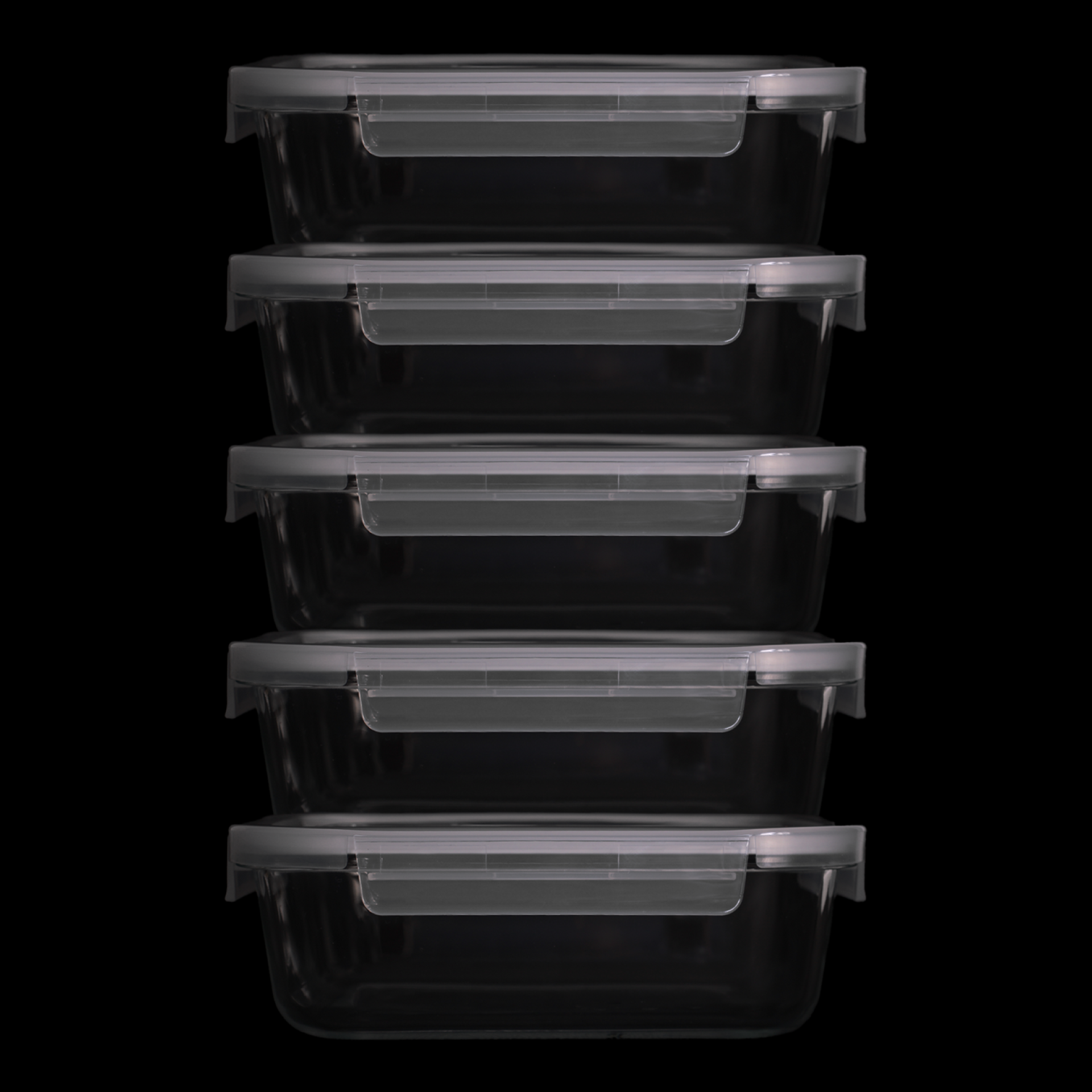 Vershoudbakjes 1040ml glas 5 stuks