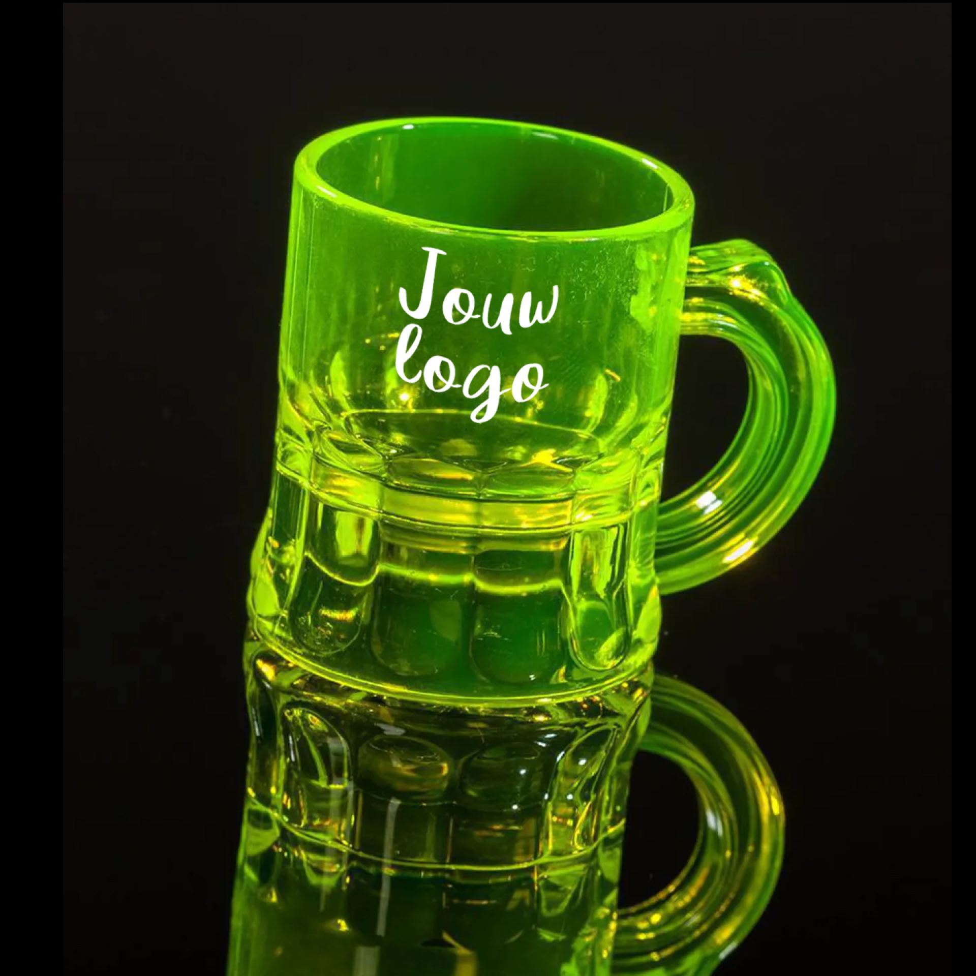 Shotglaasjes bedrukken Fluor geel