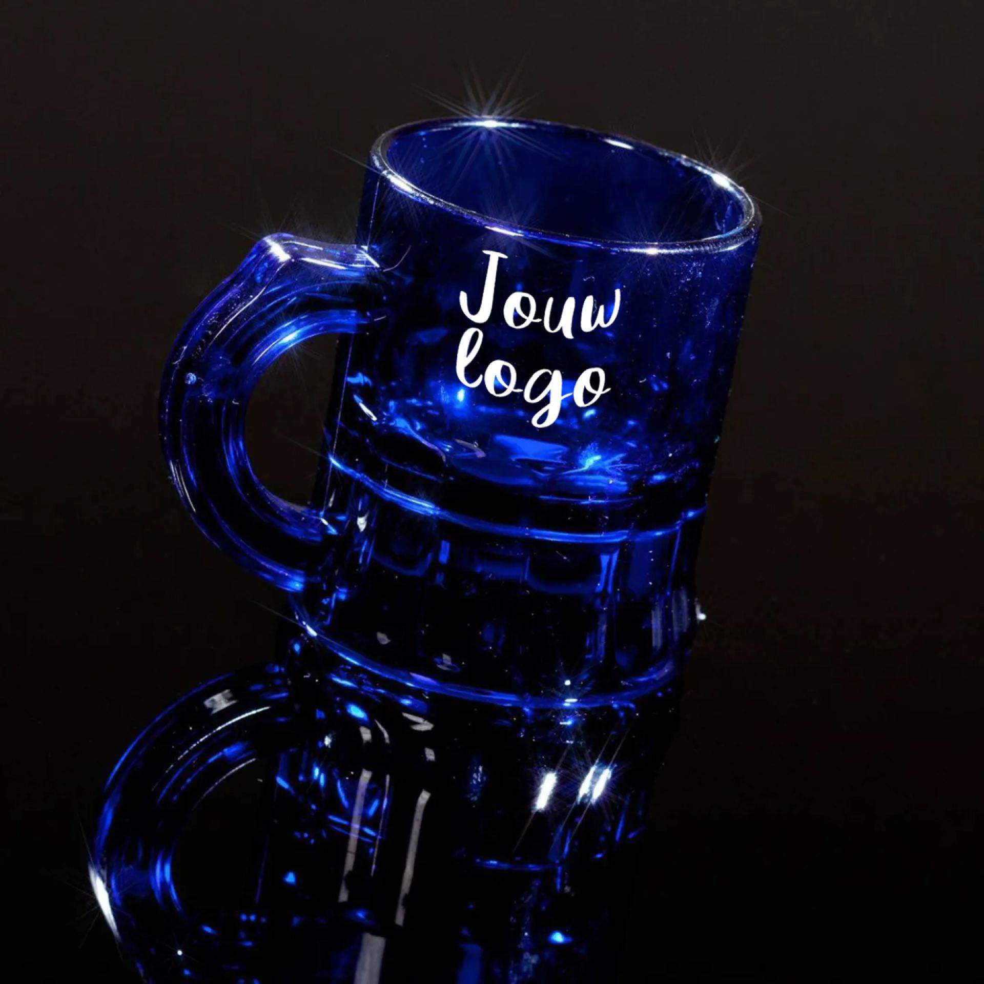 Shotglaasjes bedrukken Fluor blauw