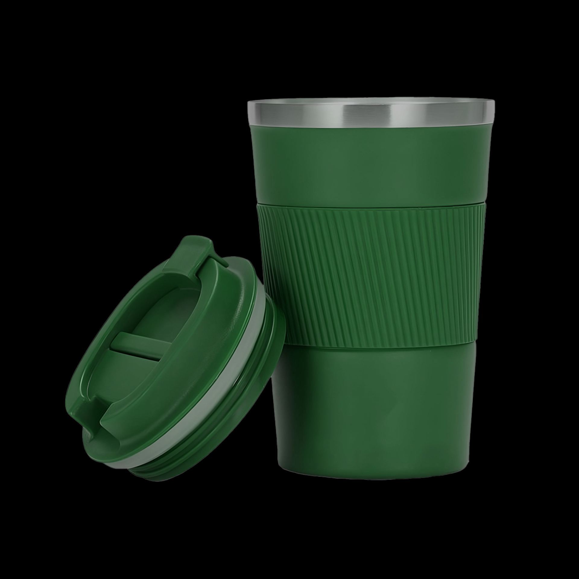 RVS koffiebeker to go donkergroen