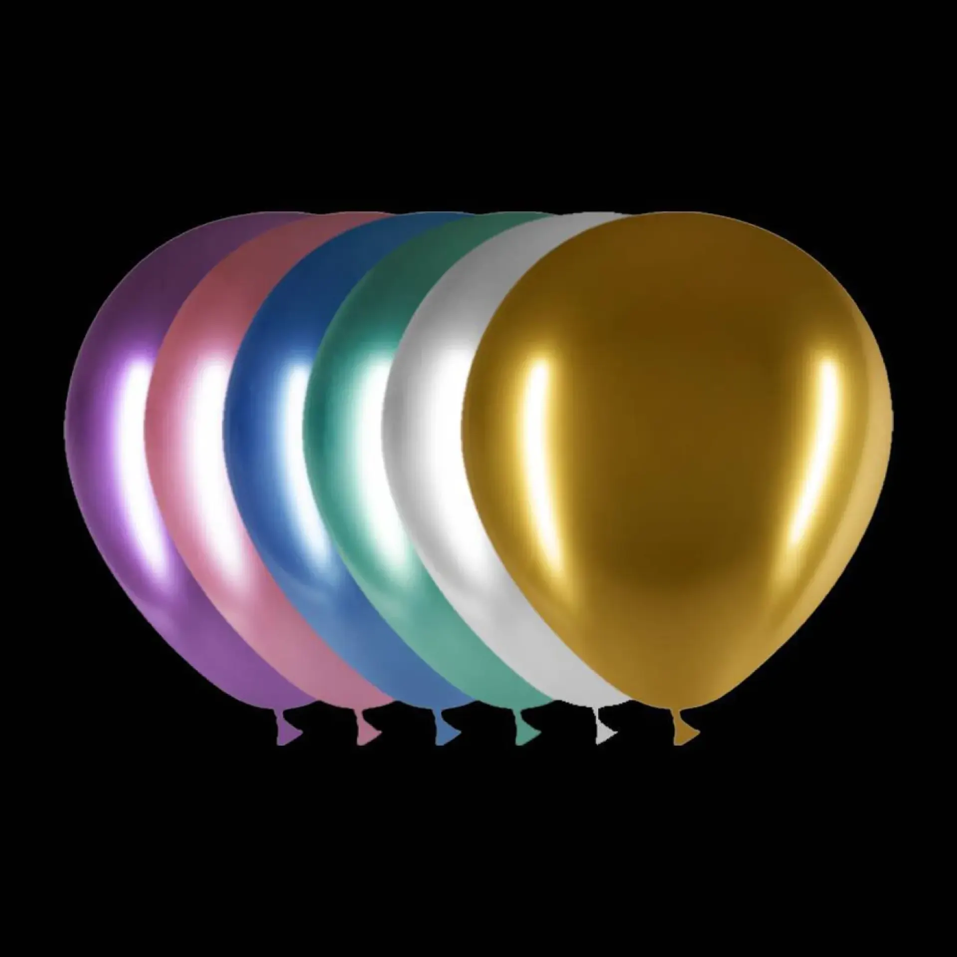 Gouden ballonnen chrome 30cm kleuren.