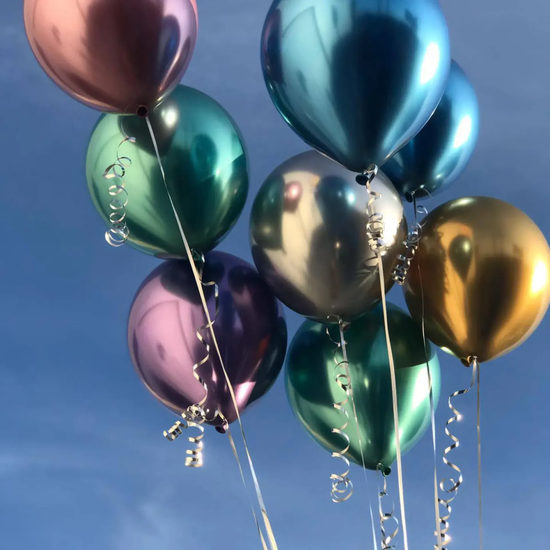 Zilveren ballonnen chrome 30cm voorbeeld.