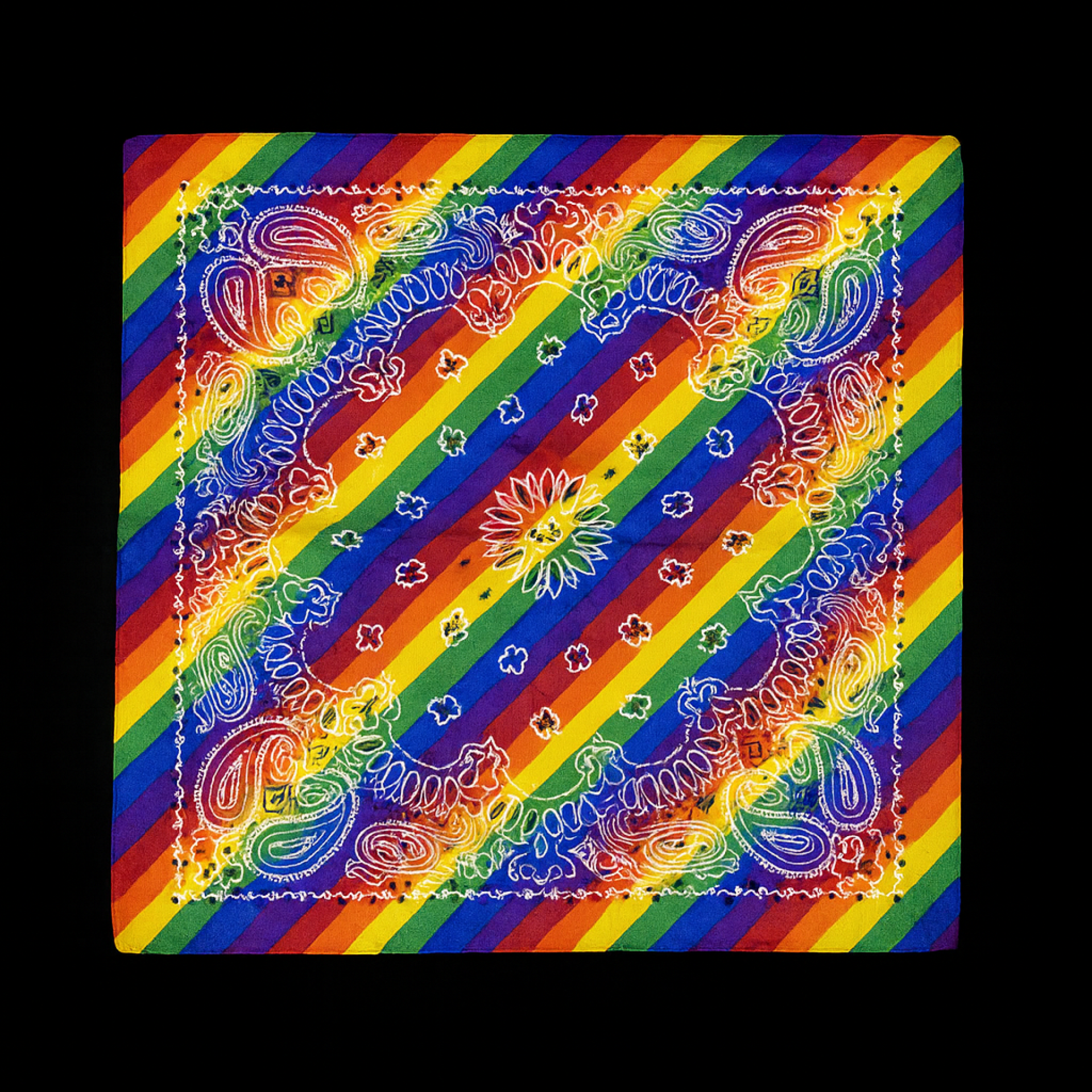 Boerenzakdoek regenboog 53 x 53cm
