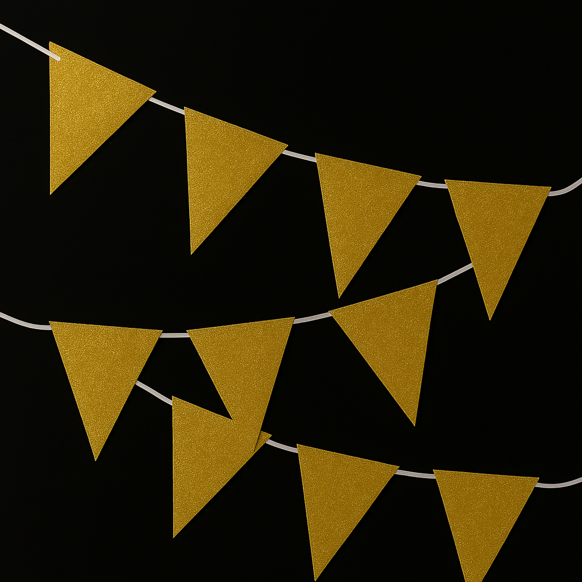 Vlaggenlijn goud glitter karton 5m