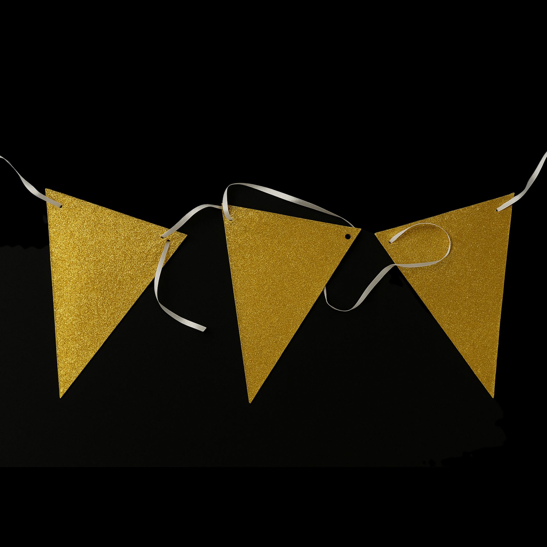 Vlaggenlijn goud glitter karton