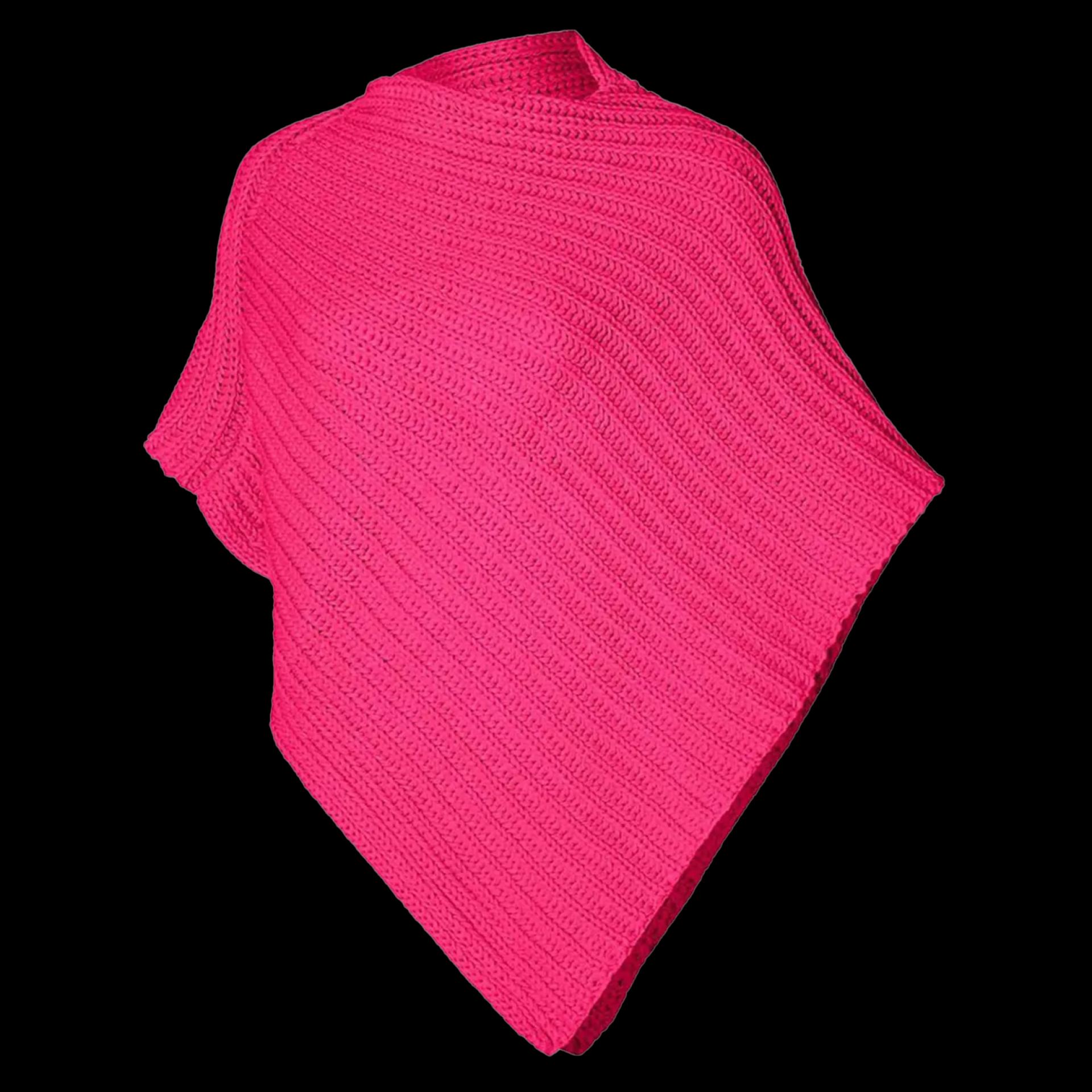 Poncho gebreid roze