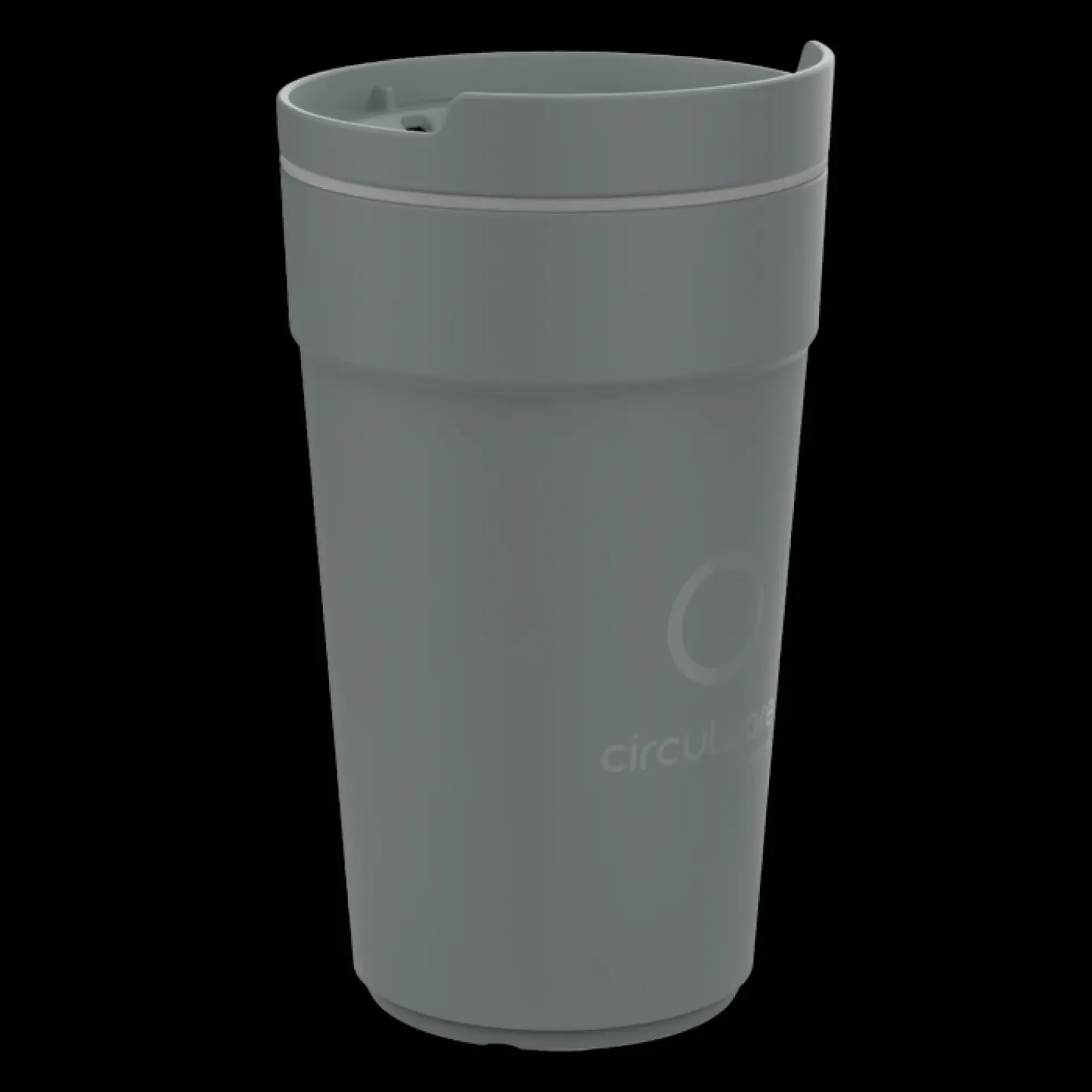 Koffiebeker met deksel in donkergrijze kleur.