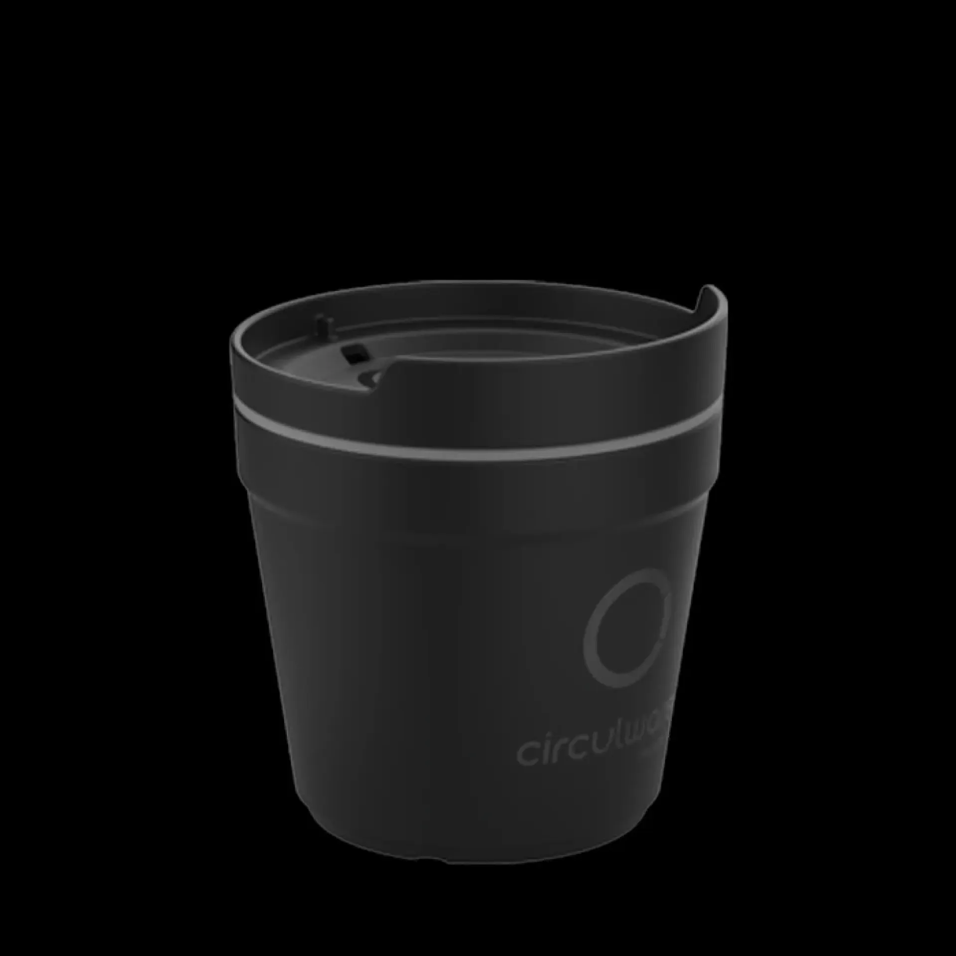 zwarte Deksel drinkbeker koffie.