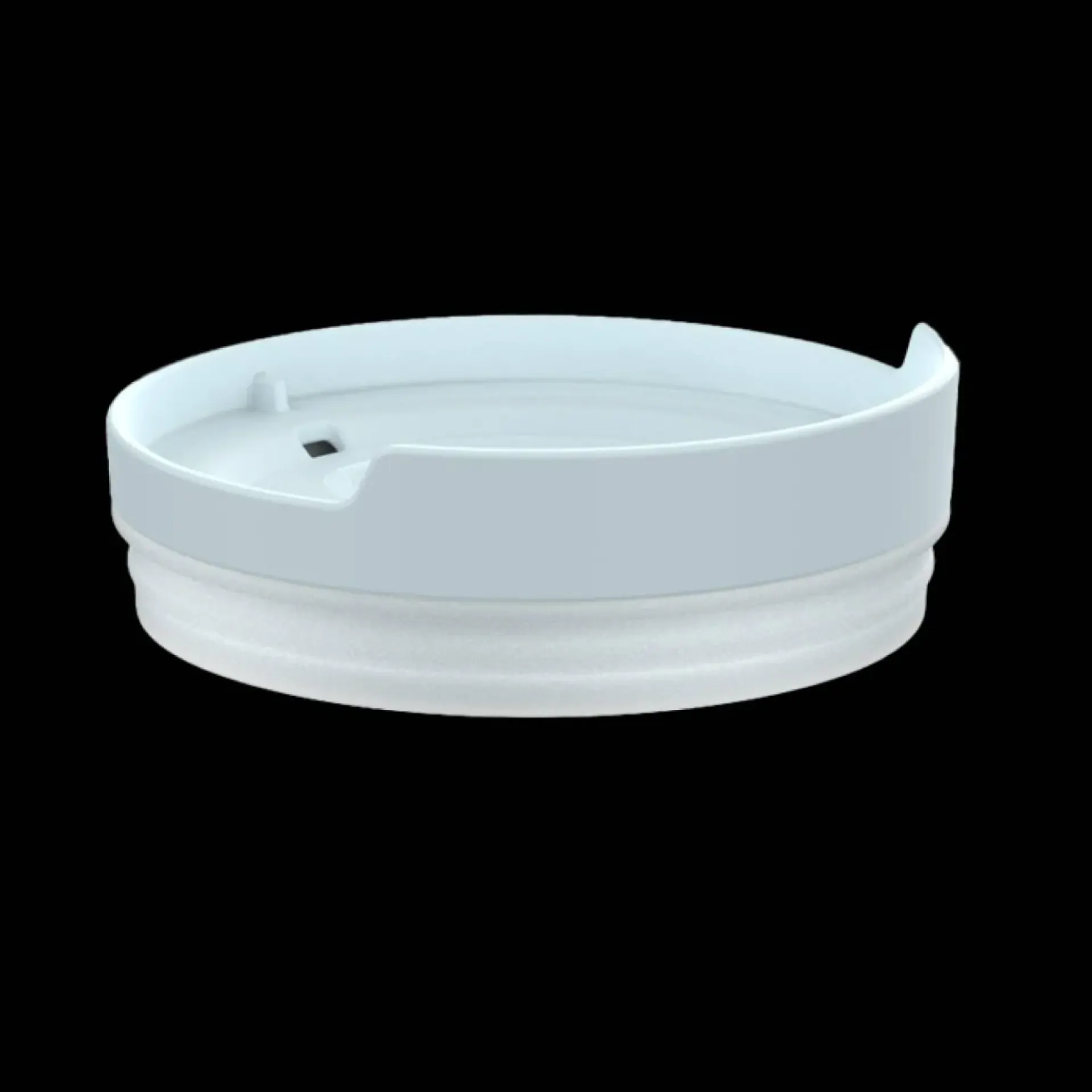 Lichtblauwe koffiebeker drinkdeksel.