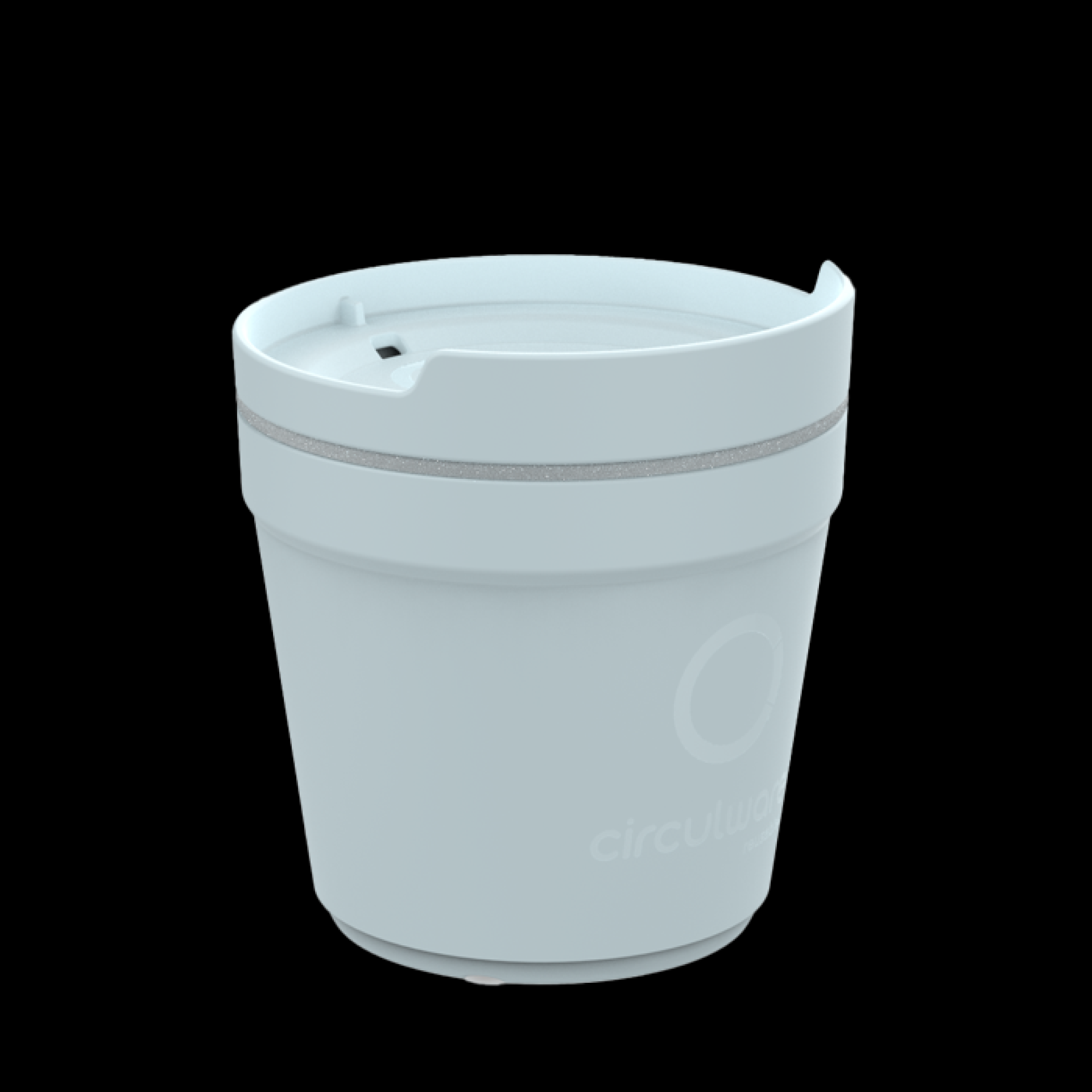 Lichtblauwe koffiebeker met drinkdeksel