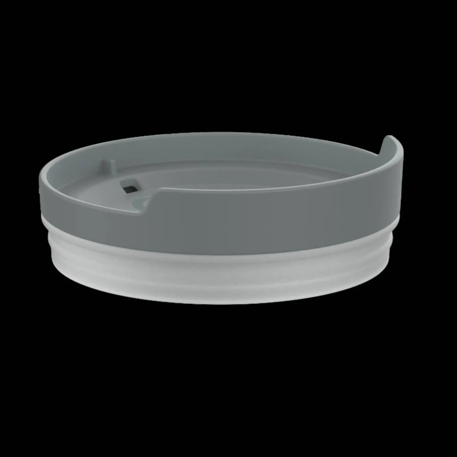 Donkergrijze koffiebeker drinkdeksel.