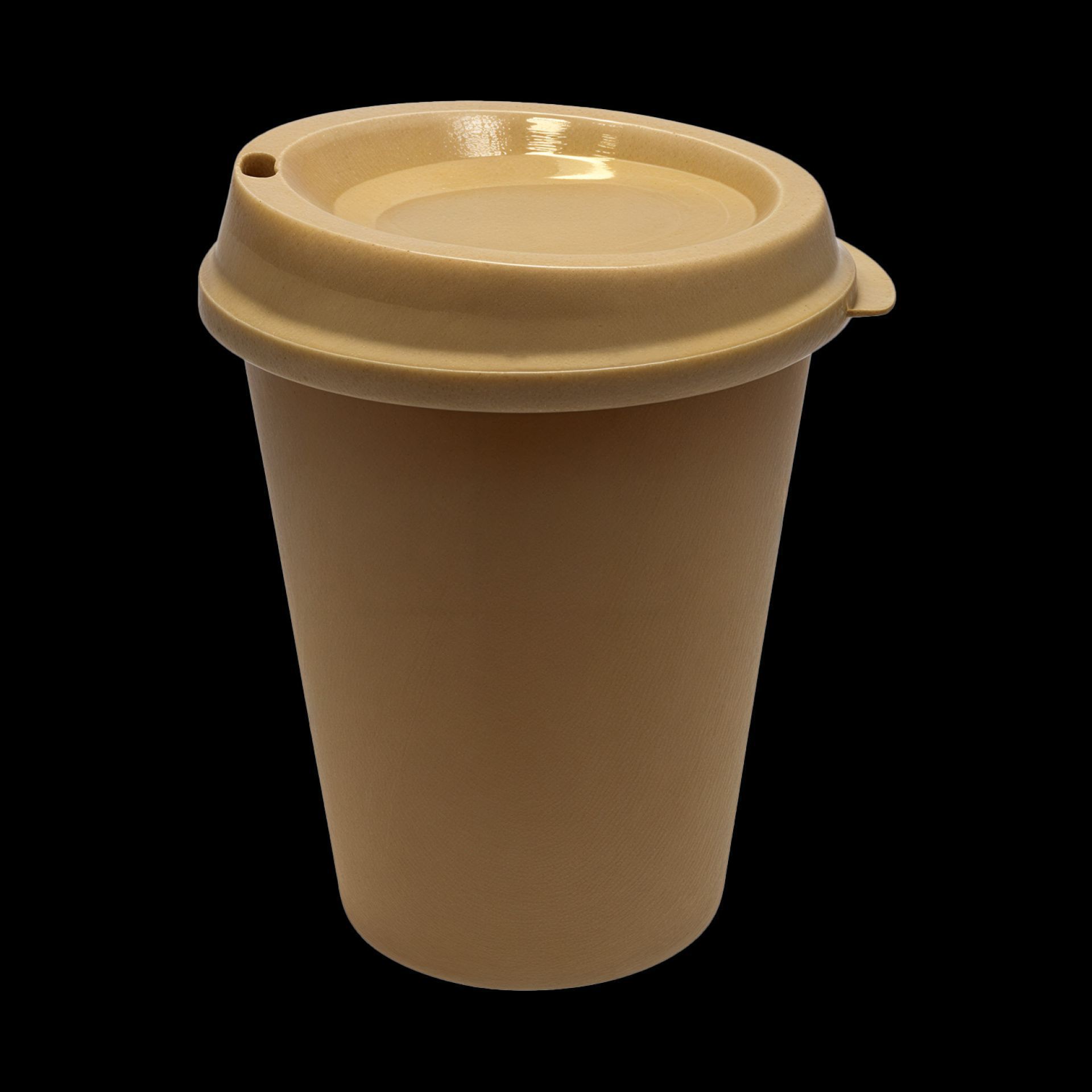 Kunststof koffiebeker drinkdeksel beige 30cl