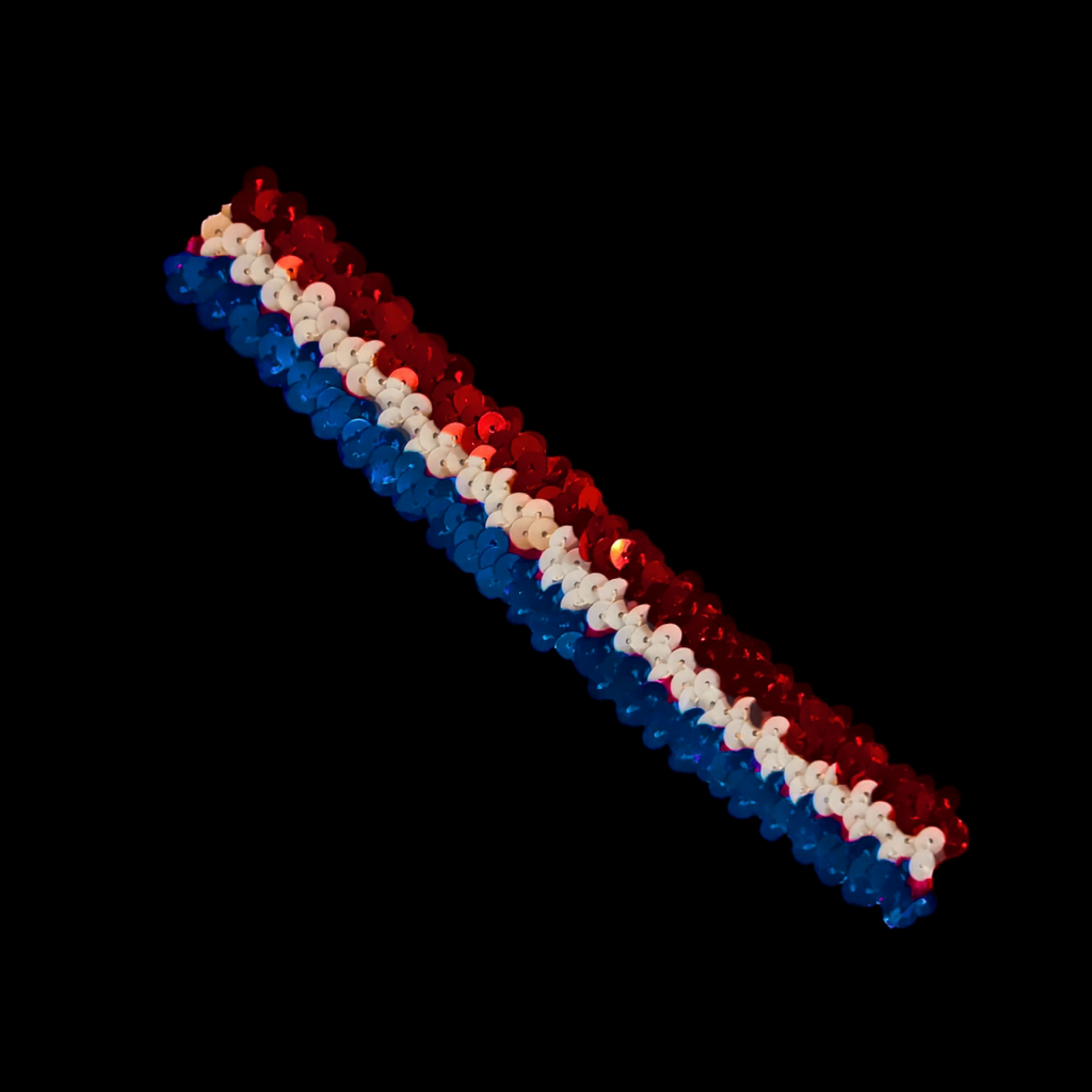 Pailletten hoofdband rood/wit/blauw