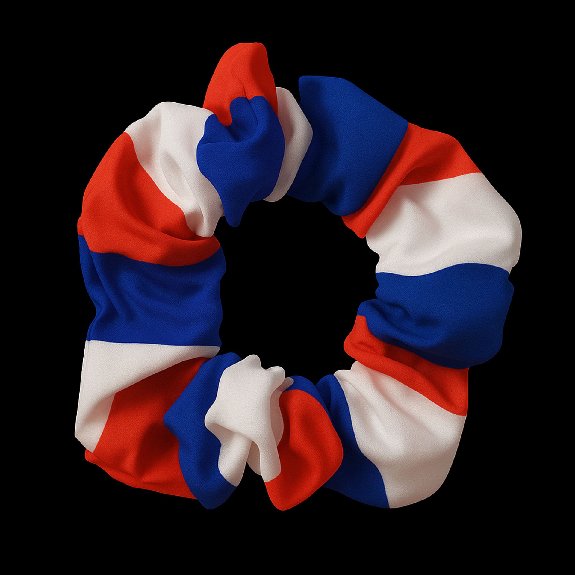 Scrunchie rood/wit/blauw